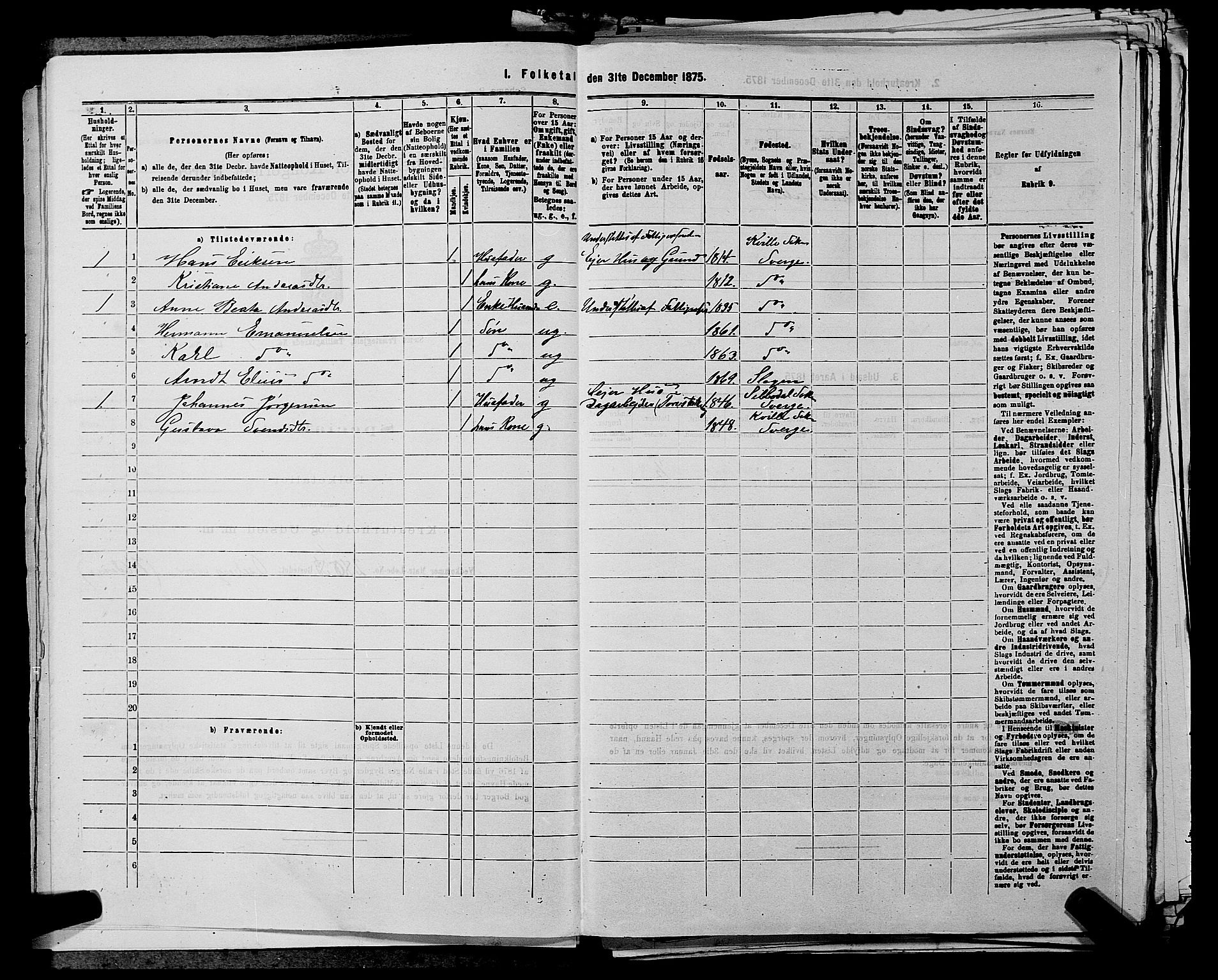 SAKO, 1875 census for 0721P Sem, 1875, p. 1152