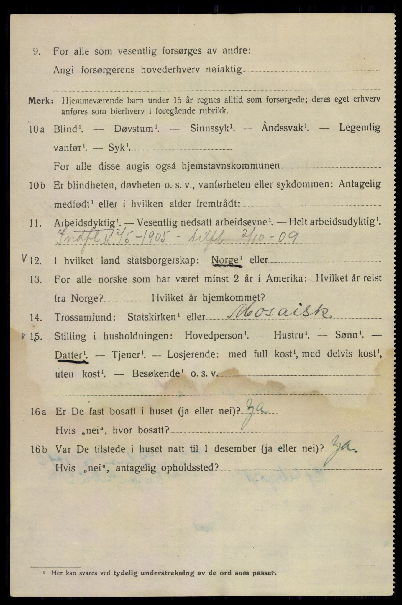 SAO, 1920 census for Kristiania, 1920, p. 206882