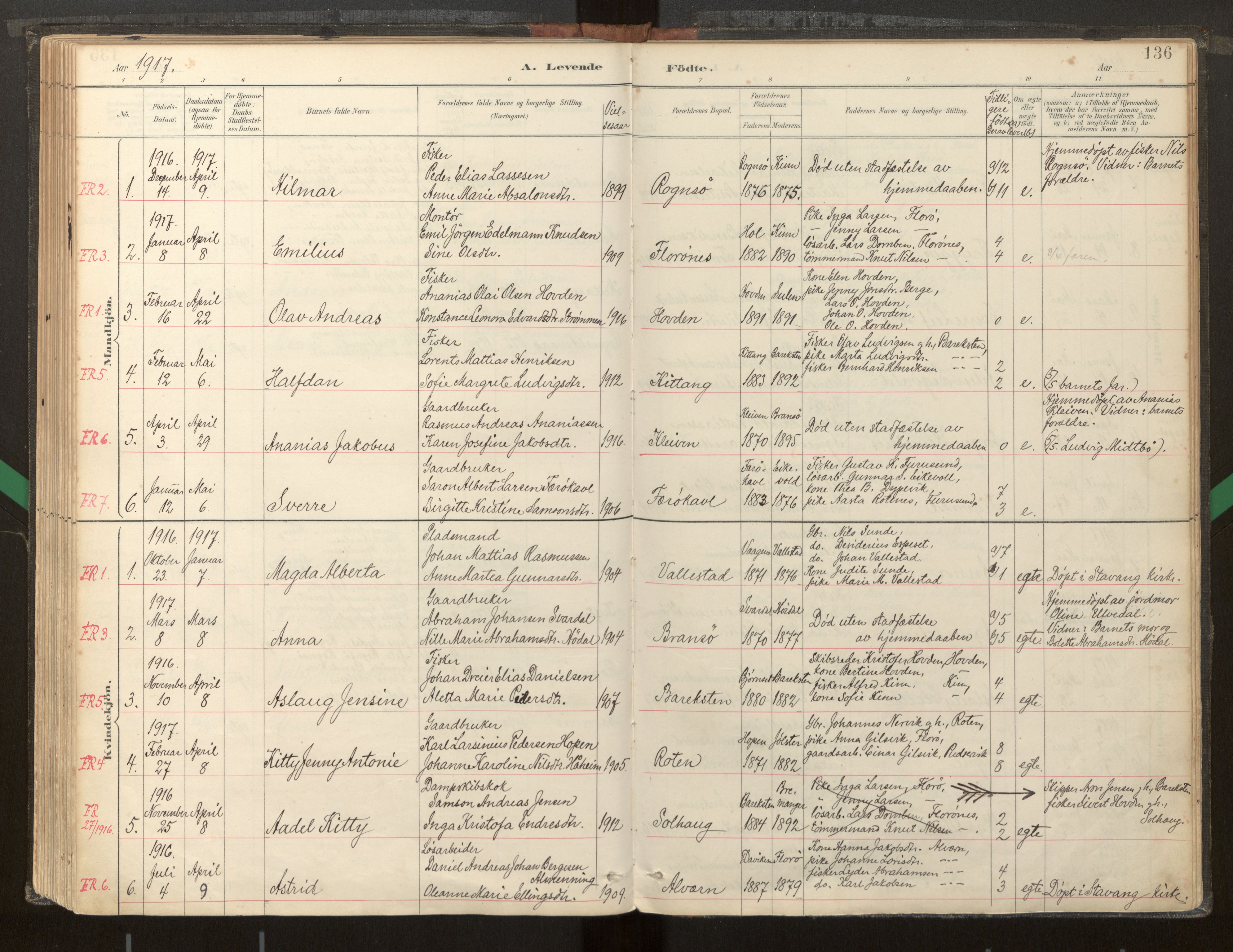 Kinn sokneprestembete, AV/SAB-A-80801/H/Haa/Haab/L0001: Parish register (official) no. B 1, 1886-1921, p. 136