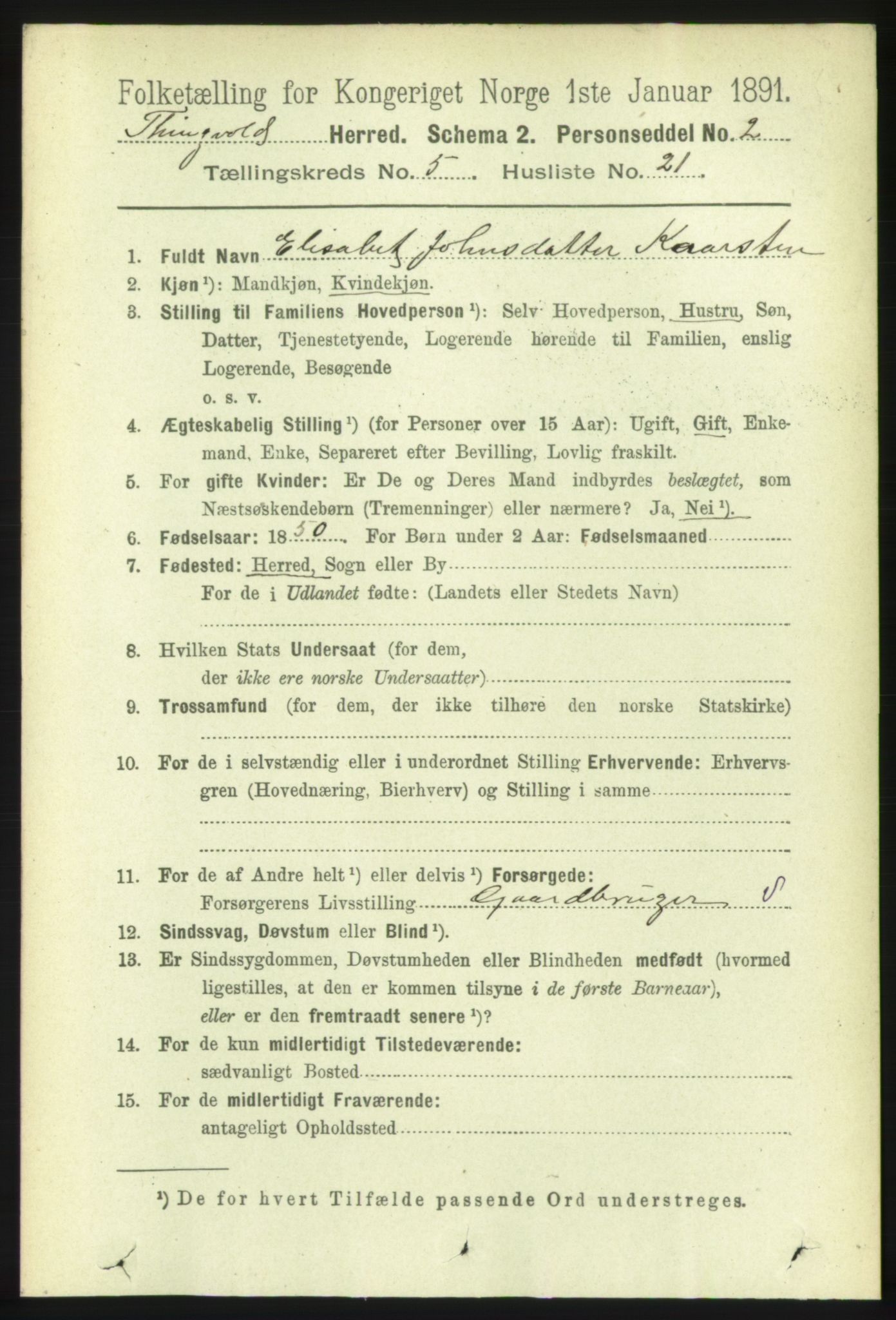 RA, 1891 census for 1560 Tingvoll, 1891, p. 2189