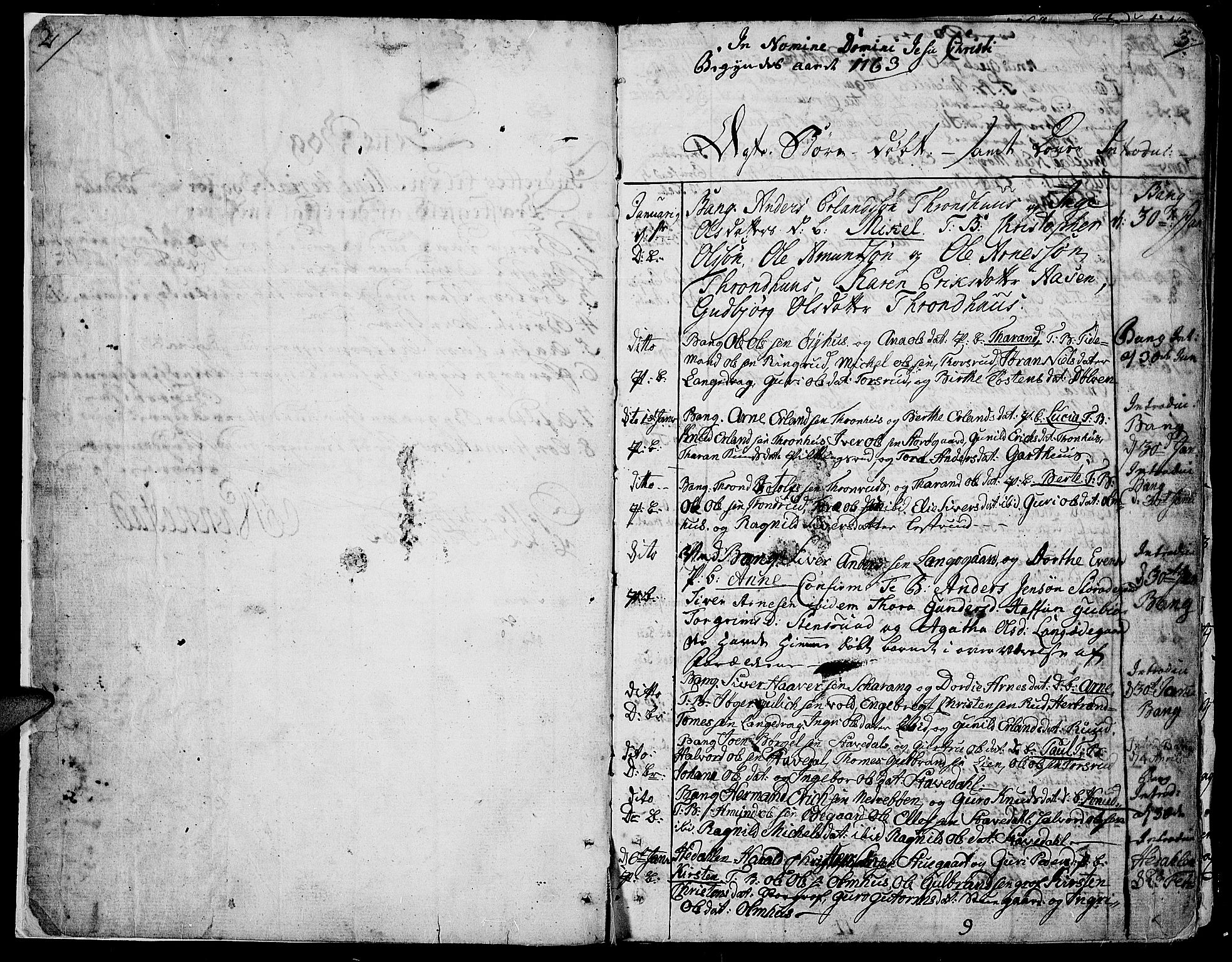 Aurdal prestekontor, SAH/PREST-126/H/Ha/Haa/L0005: Parish register (official) no. 5, 1763-1781, p. 2-3