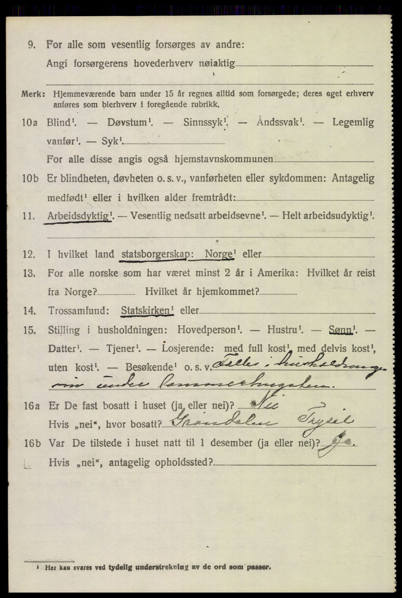 SAH, 1920 census for Trysil, 1920, p. 15214