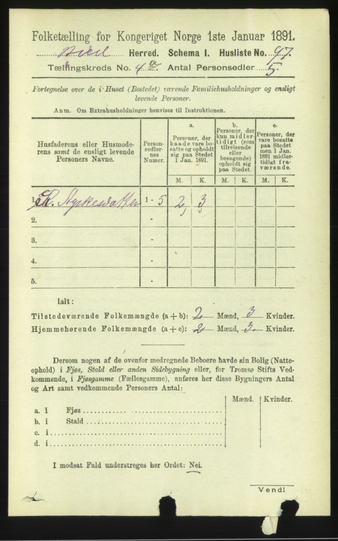 RA, 1891 census for 1549 Bud, 1891, p. 2161