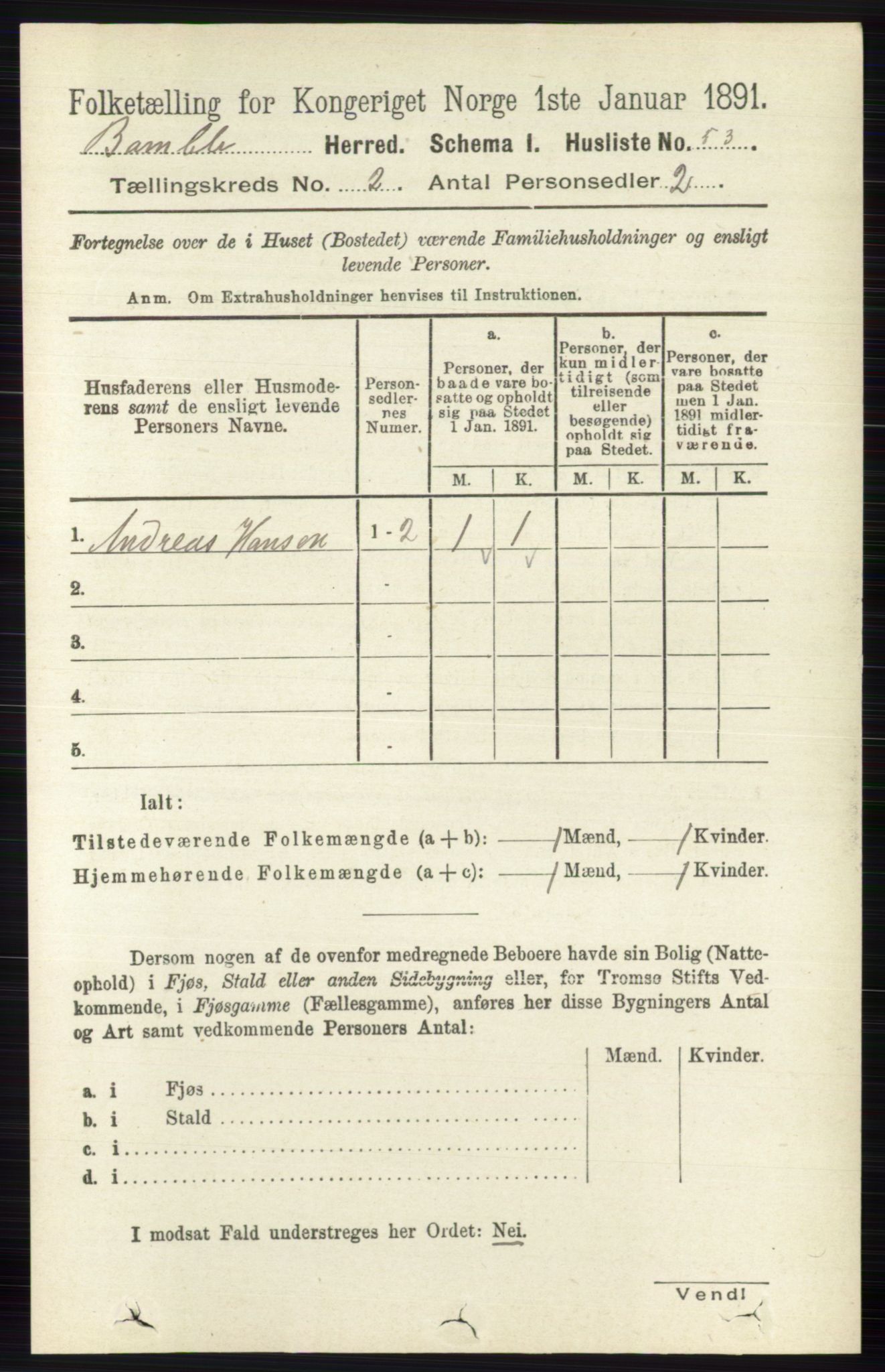 RA, 1891 census for 0814 Bamble, 1891, p. 994