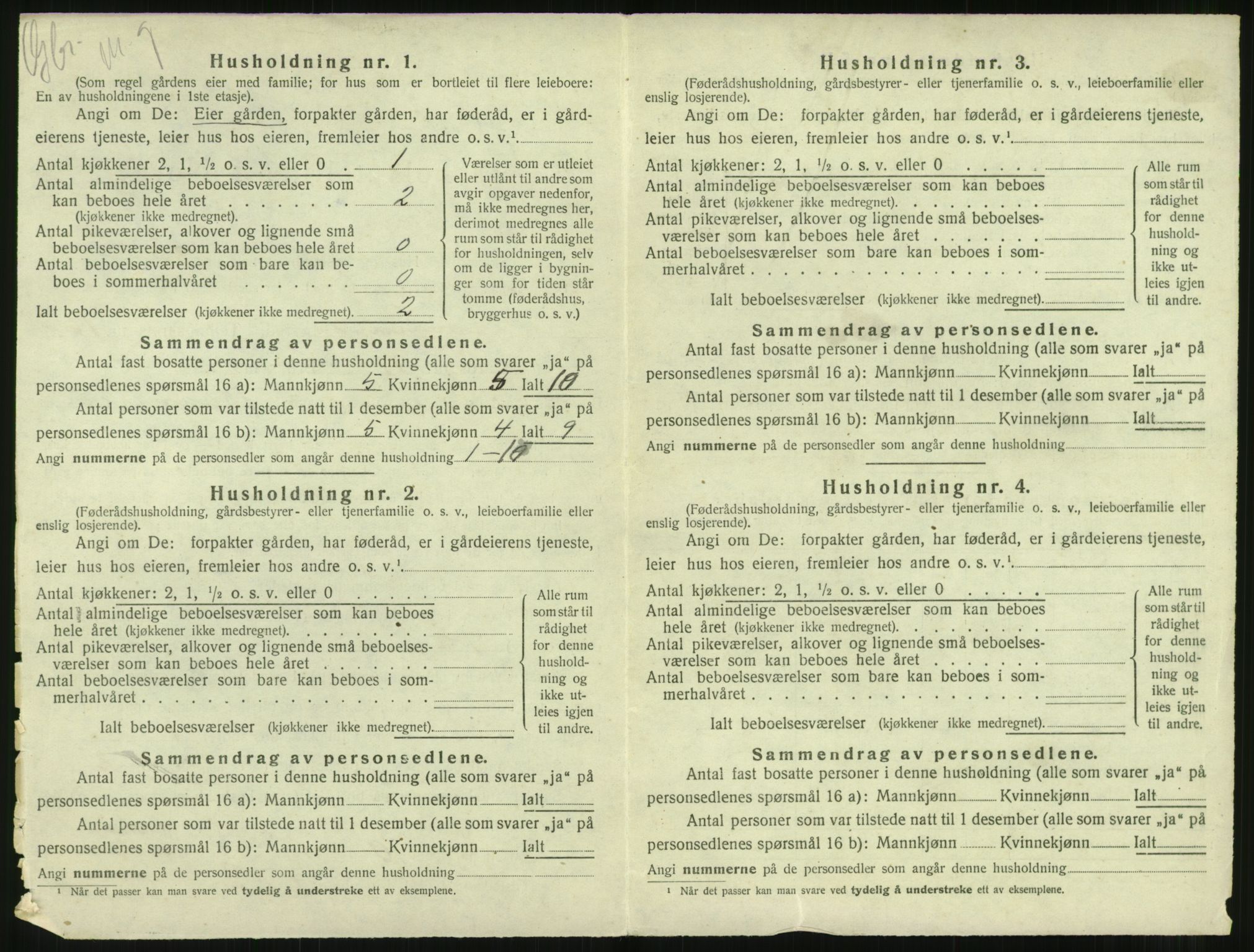 SAT, 1920 census for Borgund, 1920, p. 1477