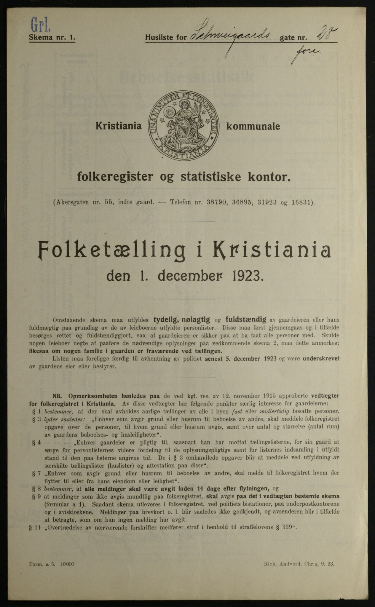 OBA, Municipal Census 1923 for Kristiania, 1923, p. 100762