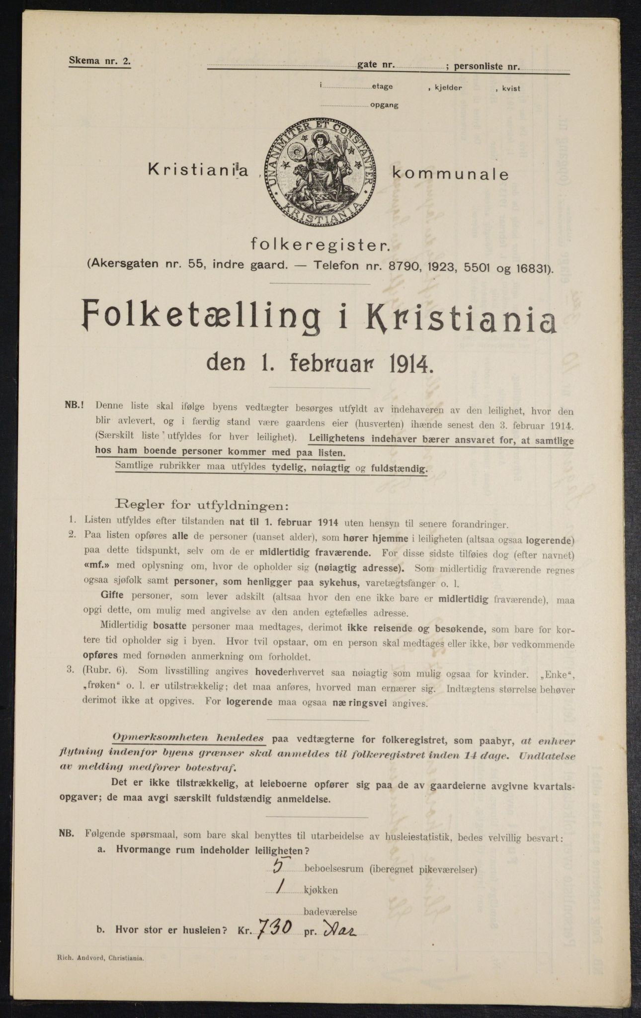 OBA, Municipal Census 1914 for Kristiania, 1914, p. 58392