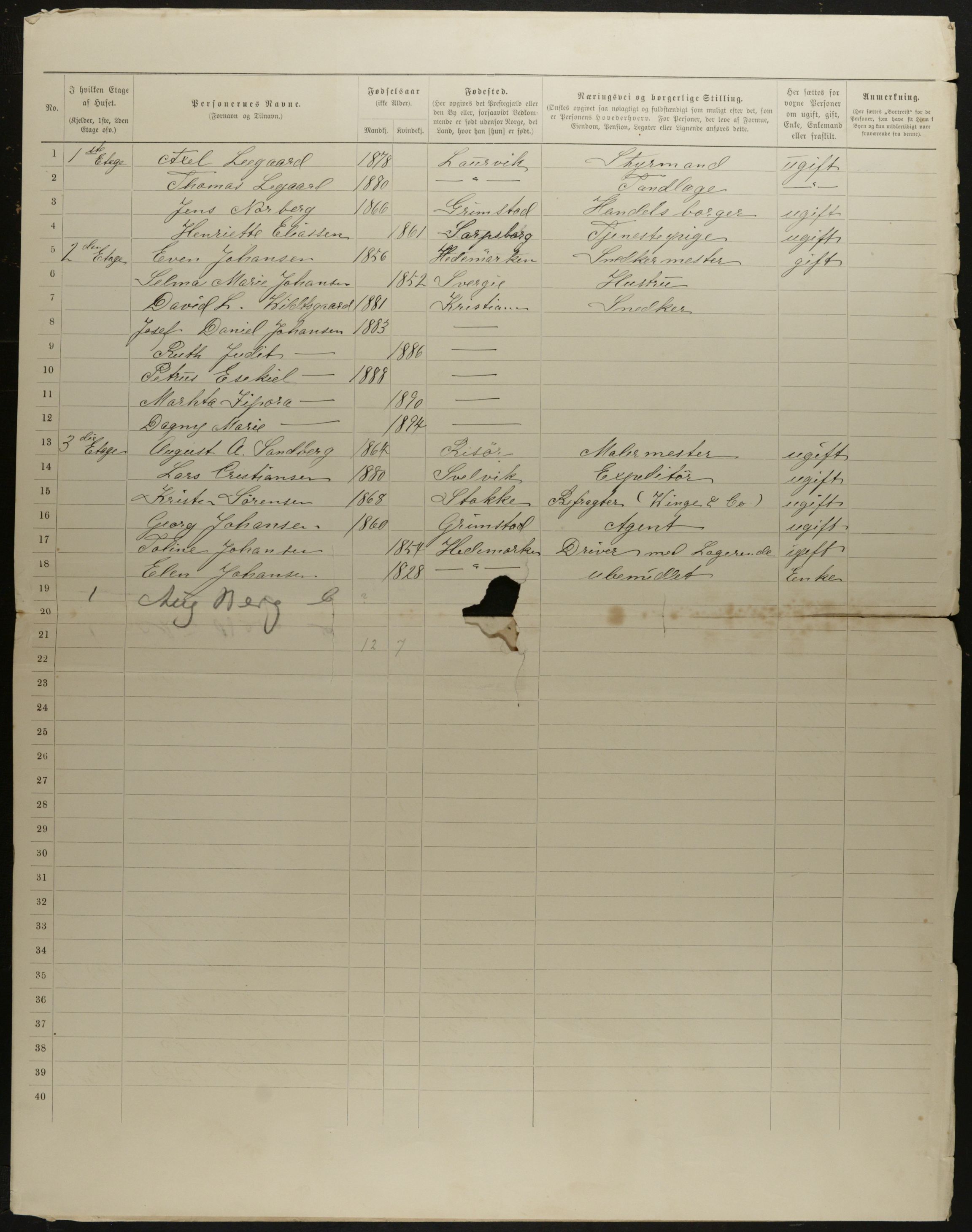 OBA, Municipal Census 1901 for Kristiania, 1901, p. 12088