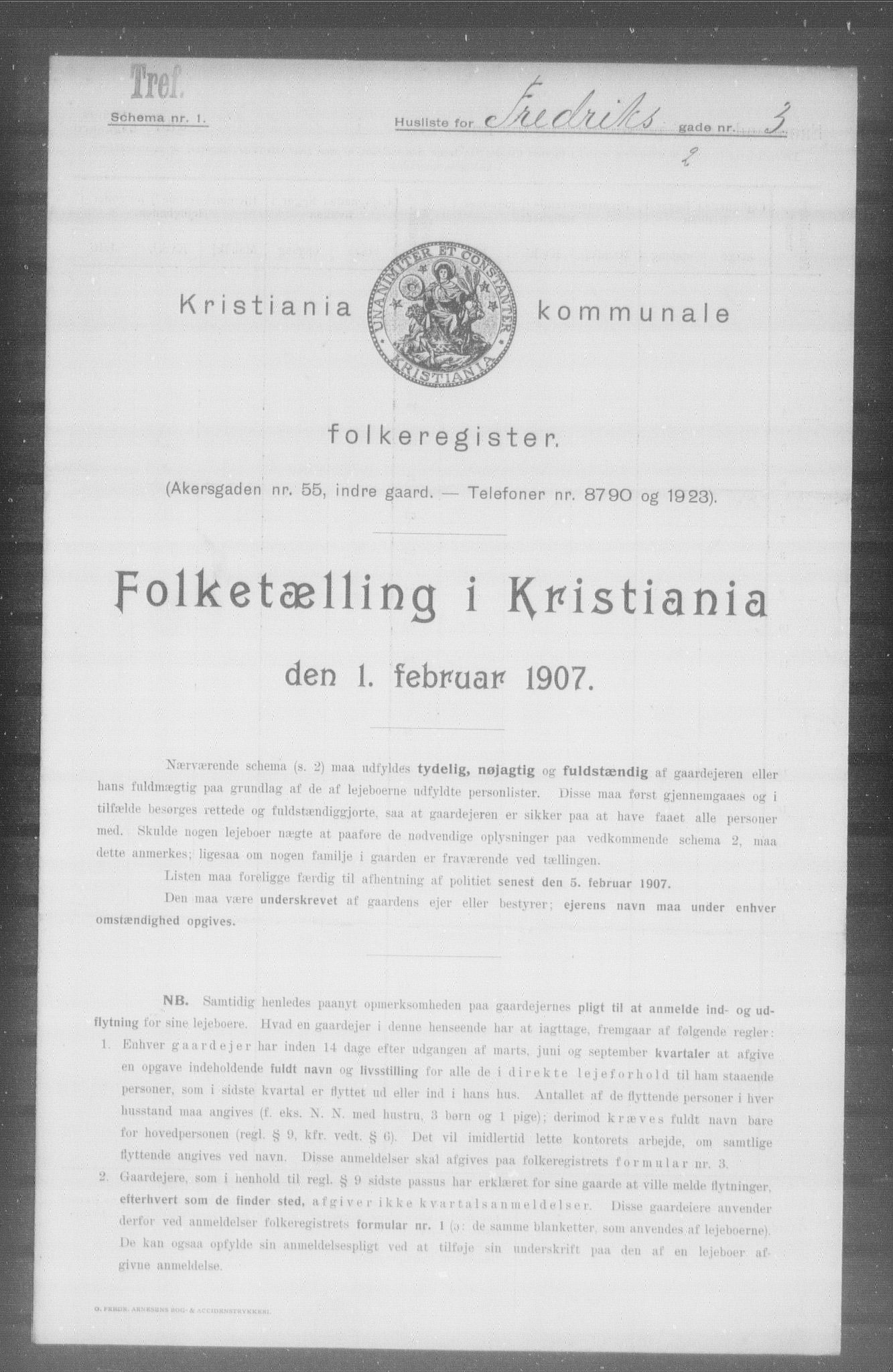 OBA, Municipal Census 1907 for Kristiania, 1907, p. 13575