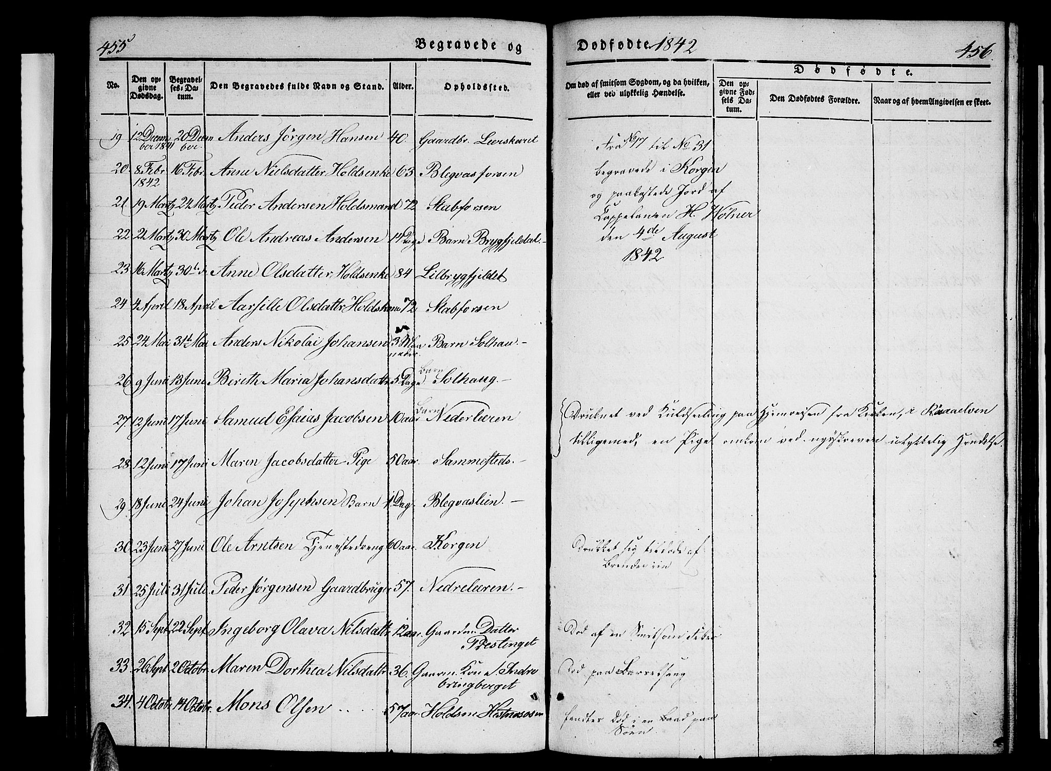 Ministerialprotokoller, klokkerbøker og fødselsregistre - Nordland, AV/SAT-A-1459/825/L0364: Parish register (copy) no. 825C01, 1841-1863, p. 455-456