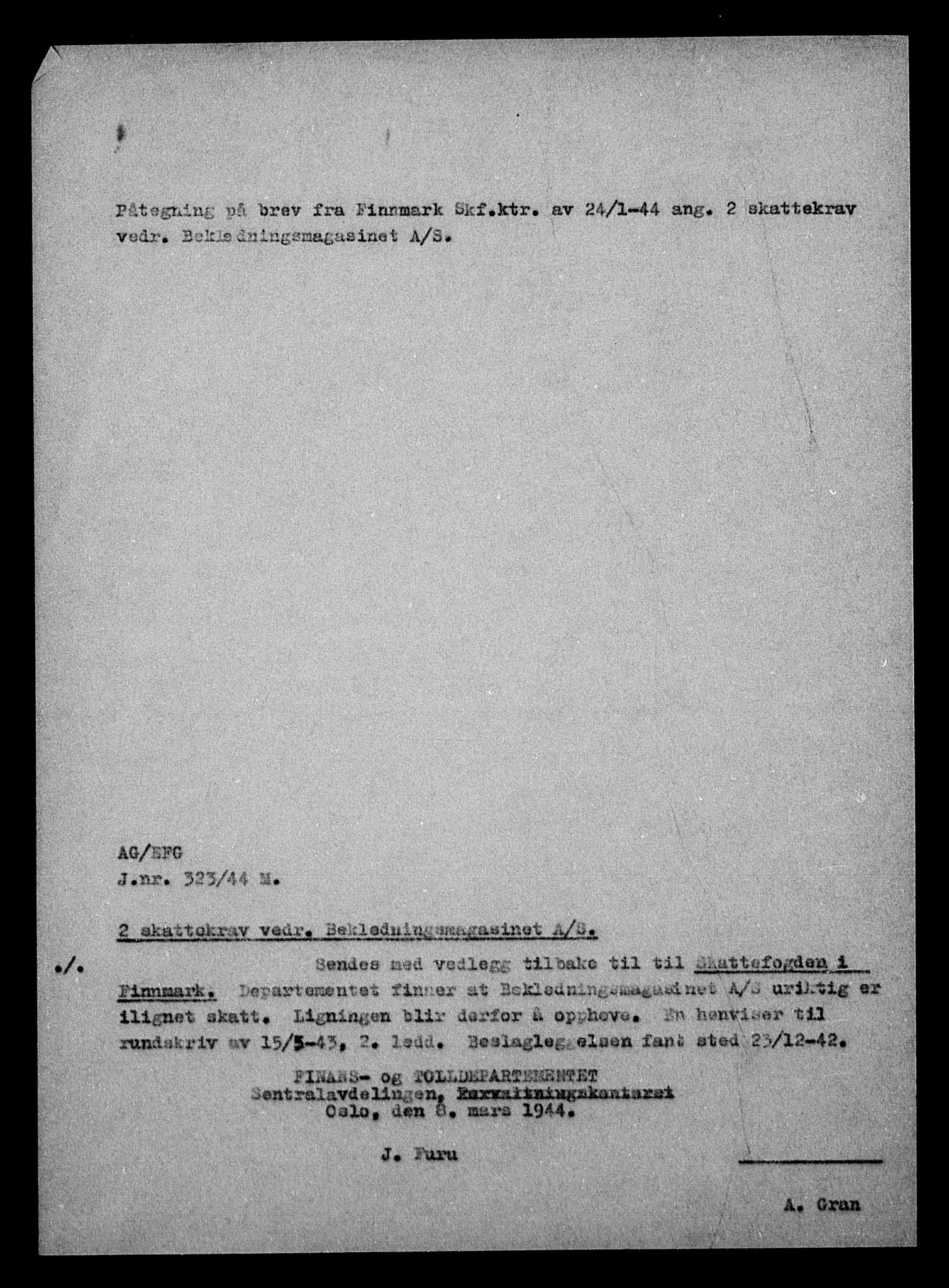 Justisdepartementet, Tilbakeføringskontoret for inndratte formuer, AV/RA-S-1564/H/Hc/Hcb/L0910: --, 1945-1947, p. 59