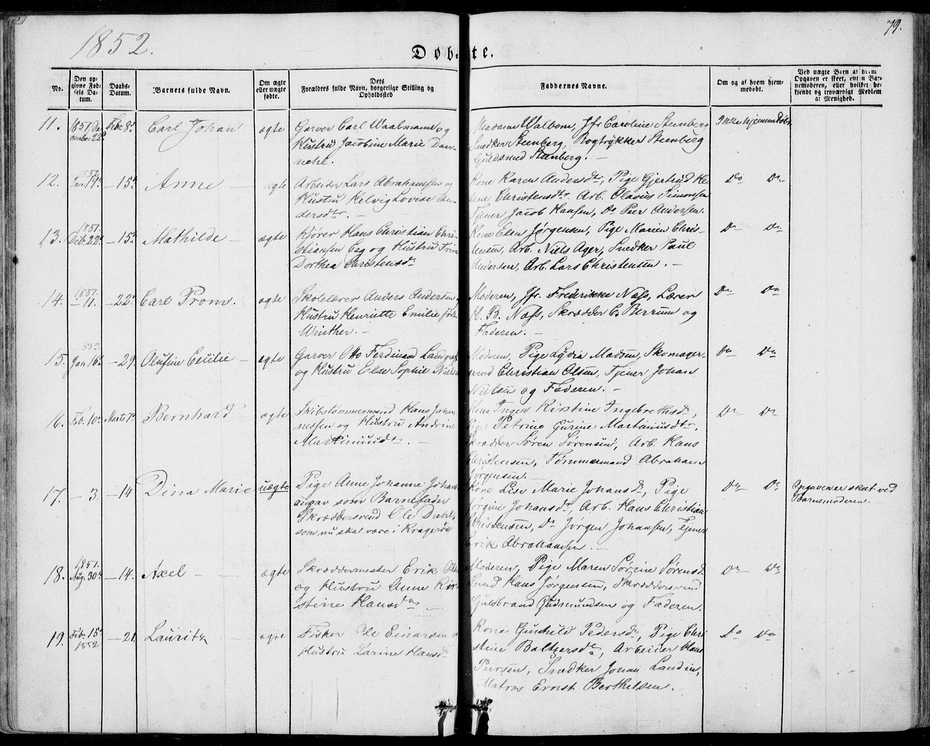 Tønsberg kirkebøker, SAKO/A-330/F/Fa/L0007: Parish register (official) no. I 7, 1845-1854, p. 79