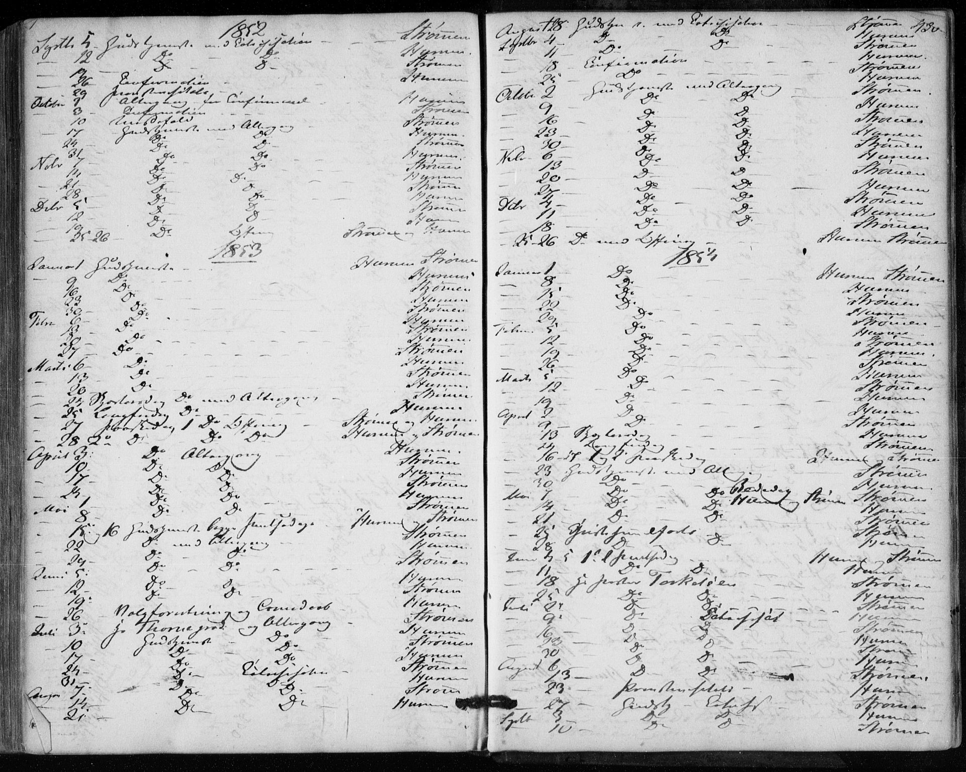 Hurum kirkebøker, SAKO/A-229/F/Fa/L0011: Parish register (official) no. 11, 1847-1860, p. 430