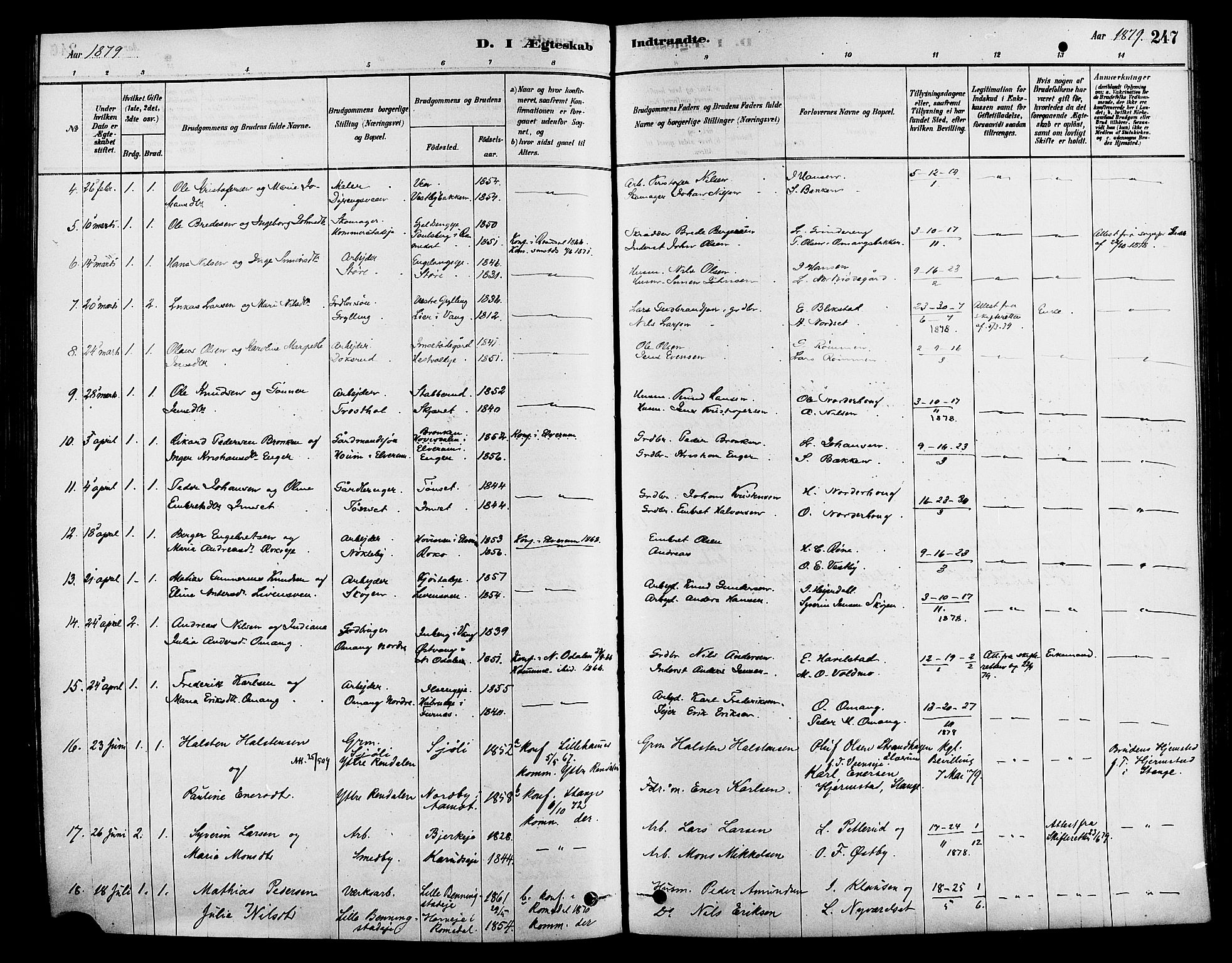 Løten prestekontor, SAH/PREST-022/K/Ka/L0009: Parish register (official) no. 9, 1878-1891, p. 247