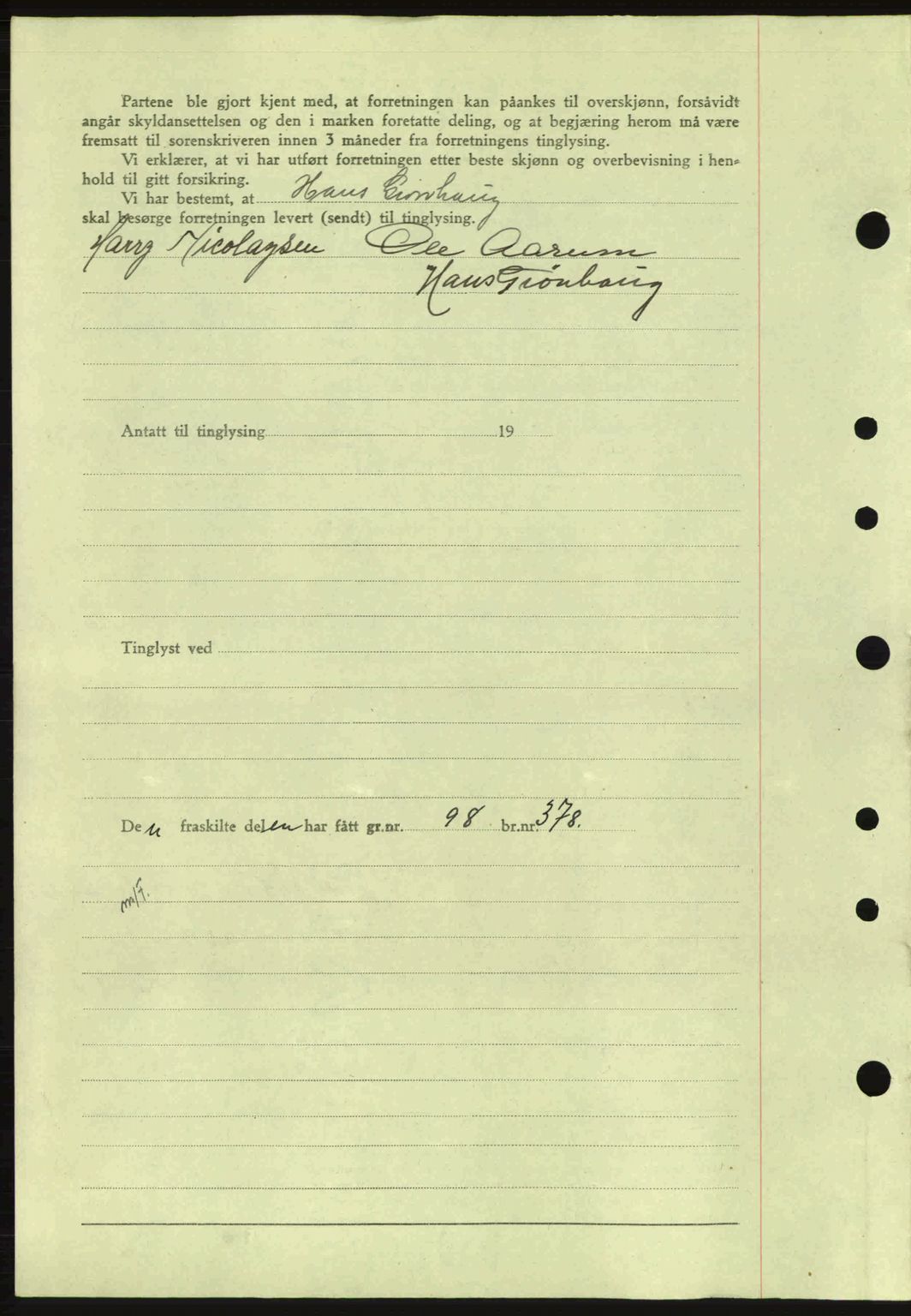 Idd og Marker sorenskriveri, AV/SAO-A-10283/G/Gb/Gbb/L0006: Mortgage book no. A6, 1943-1944, Diary no: : 333/1944