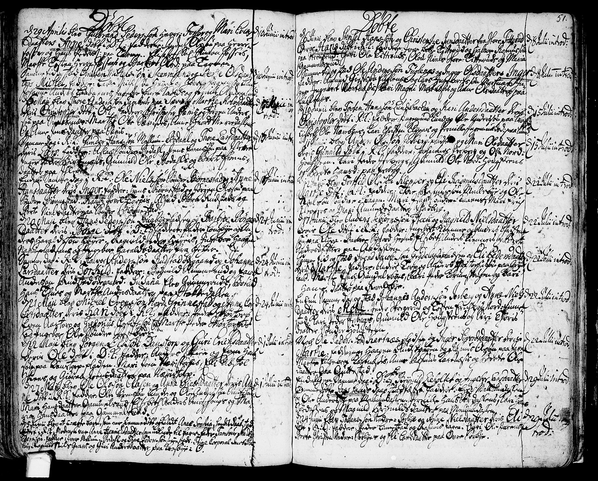 Rakkestad prestekontor Kirkebøker, AV/SAO-A-2008/F/Fa/L0001: Parish register (official) no. I 1, 1722-1740, p. 51