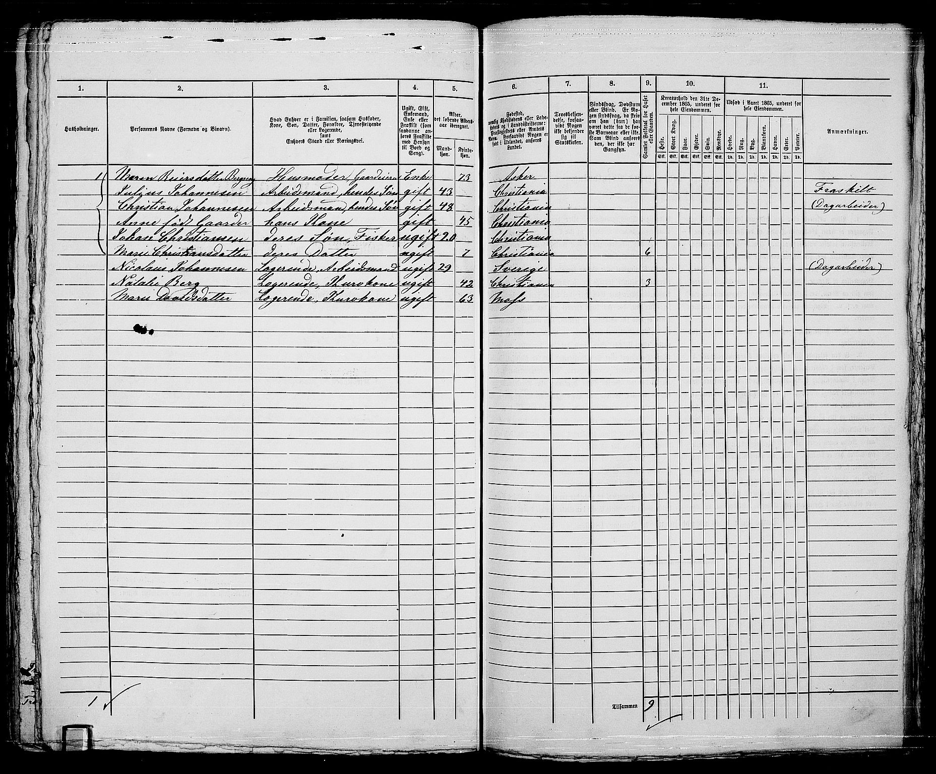 RA, 1865 census for Kristiania, 1865, p. 5334