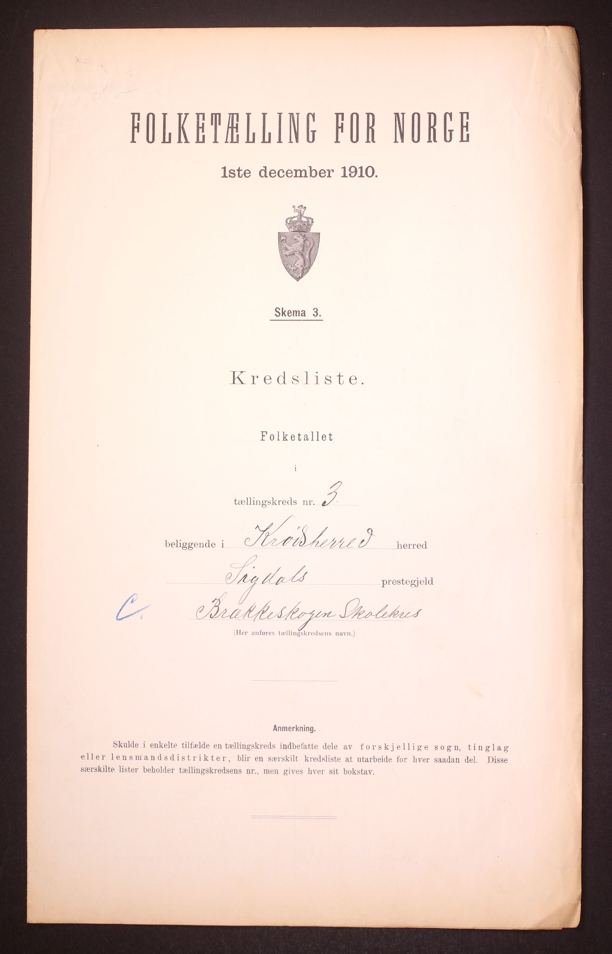 RA, 1910 census for Krødsherad, 1910, p. 18