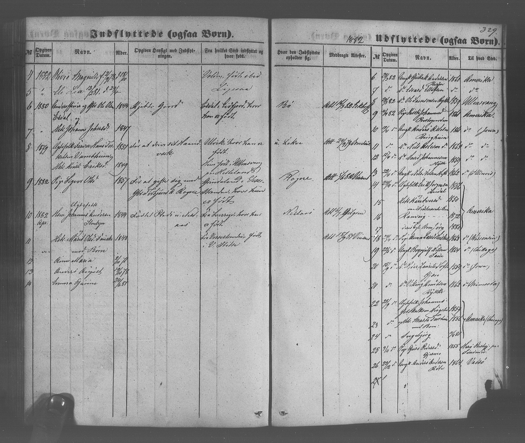 Voss sokneprestembete, SAB/A-79001/H/Haa: Parish register (official) no. A 20, 1855-1886, p. 329