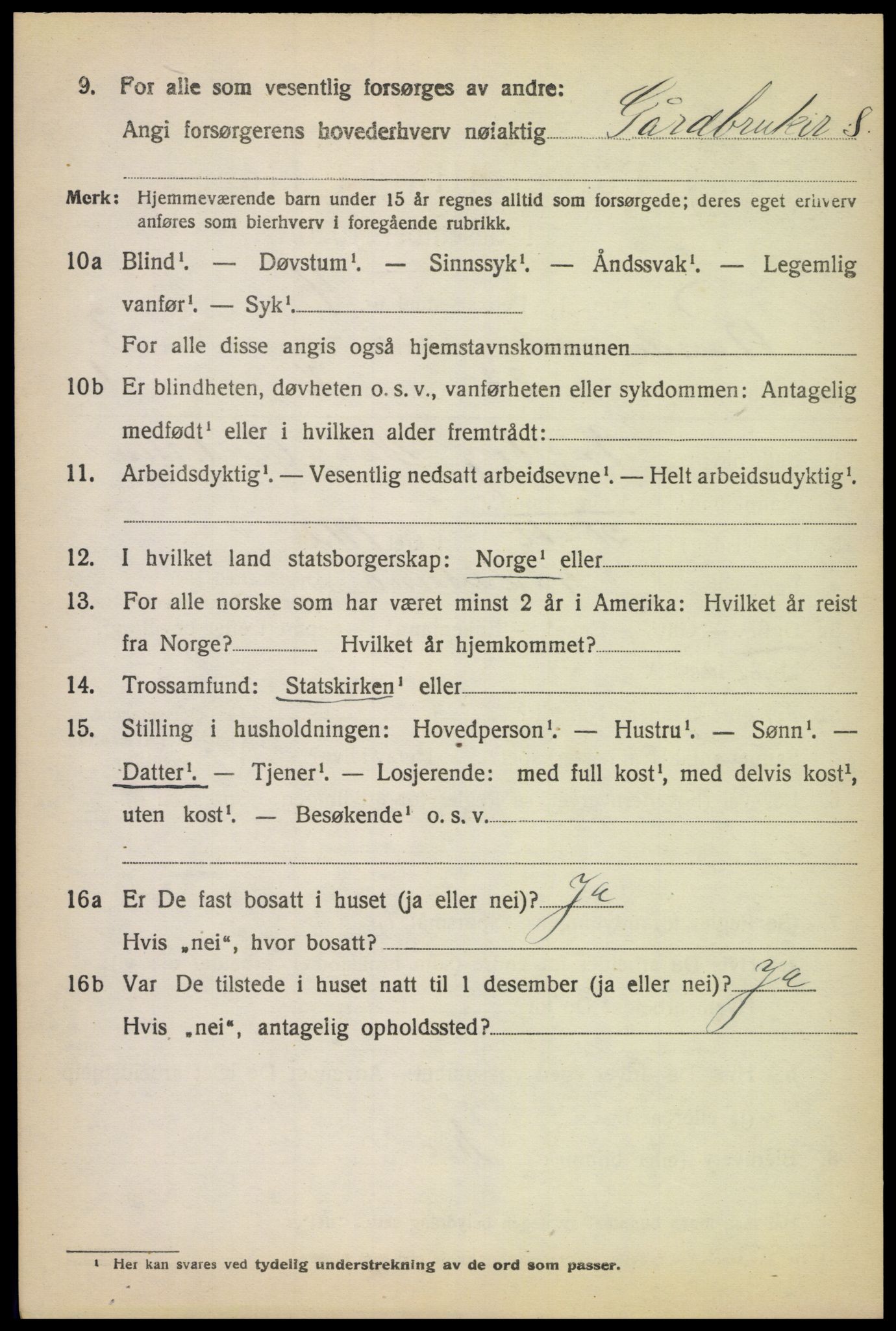 SAK, 1920 census for Randesund, 1920, p. 1765