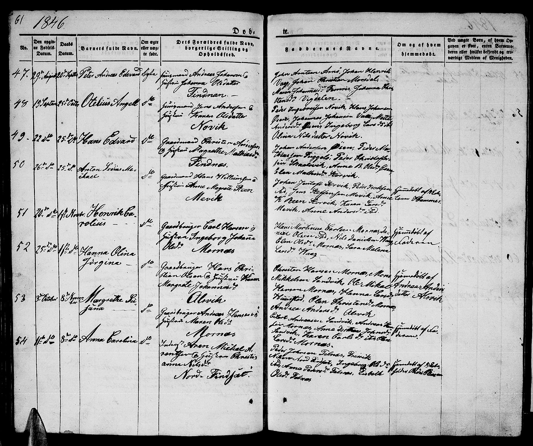 Ministerialprotokoller, klokkerbøker og fødselsregistre - Nordland, AV/SAT-A-1459/805/L0106: Parish register (copy) no. 805C02, 1841-1861, p. 61