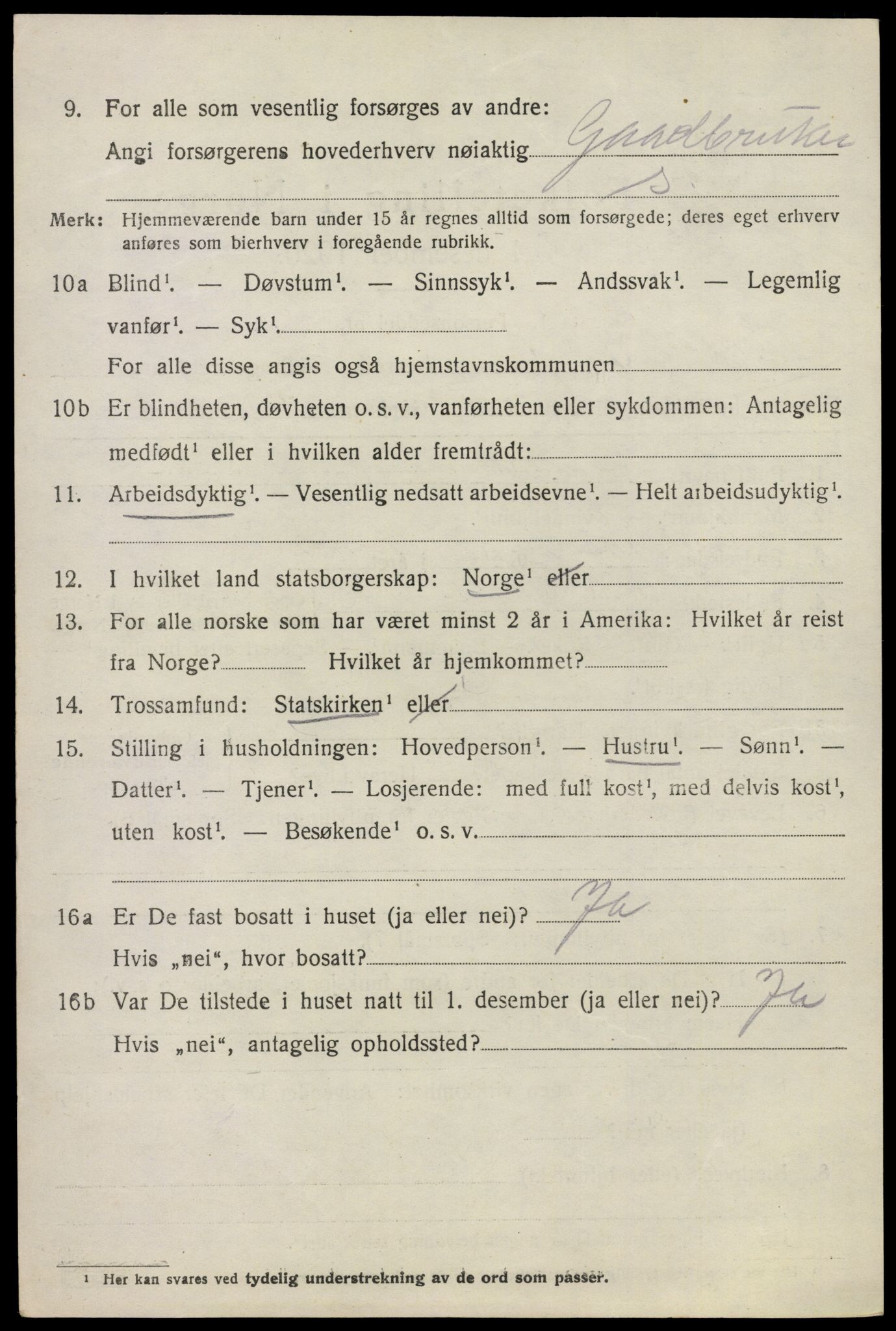 SAO, 1920 census for Våler, 1920, p. 3429