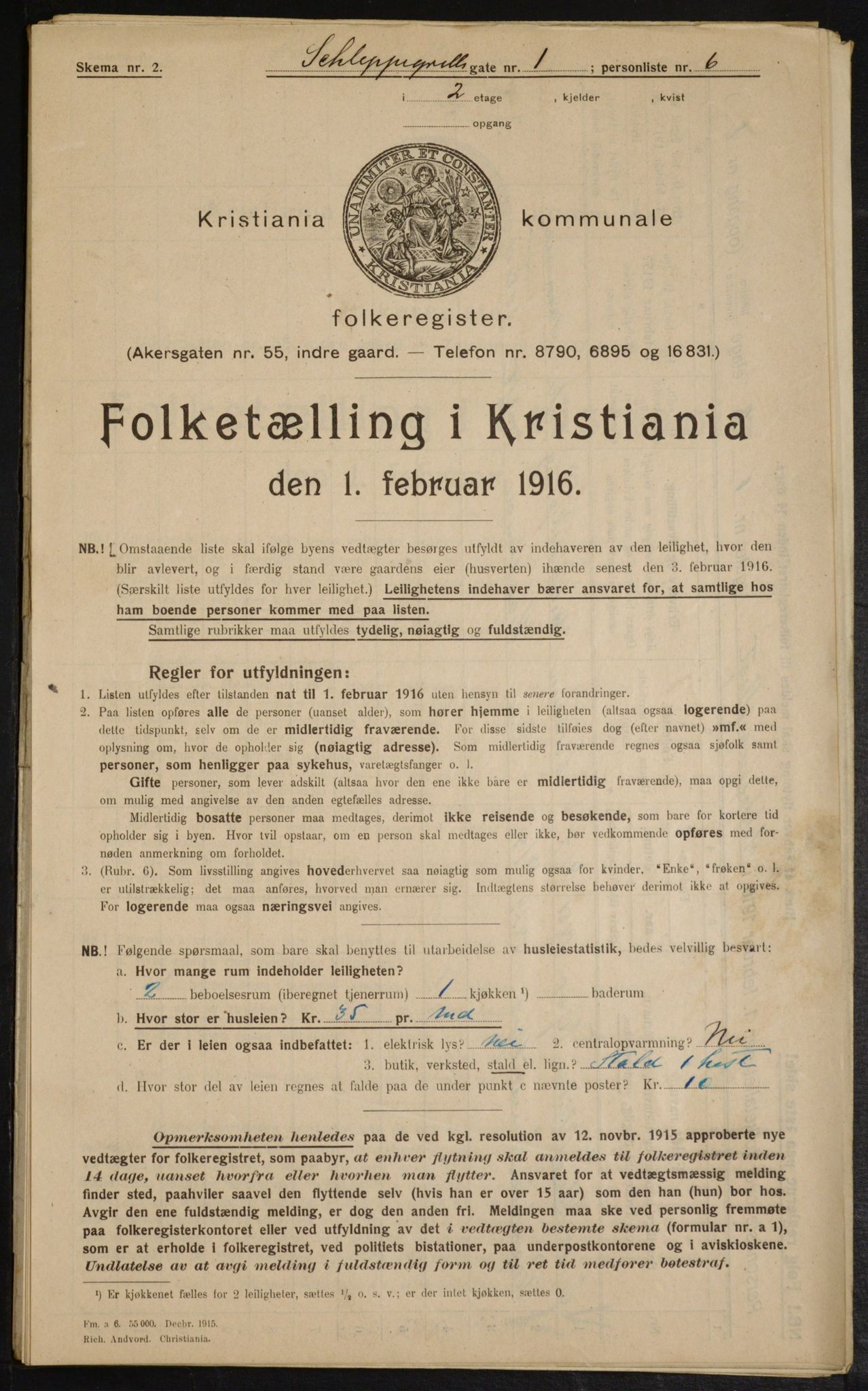 OBA, Municipal Census 1916 for Kristiania, 1916, p. 91769