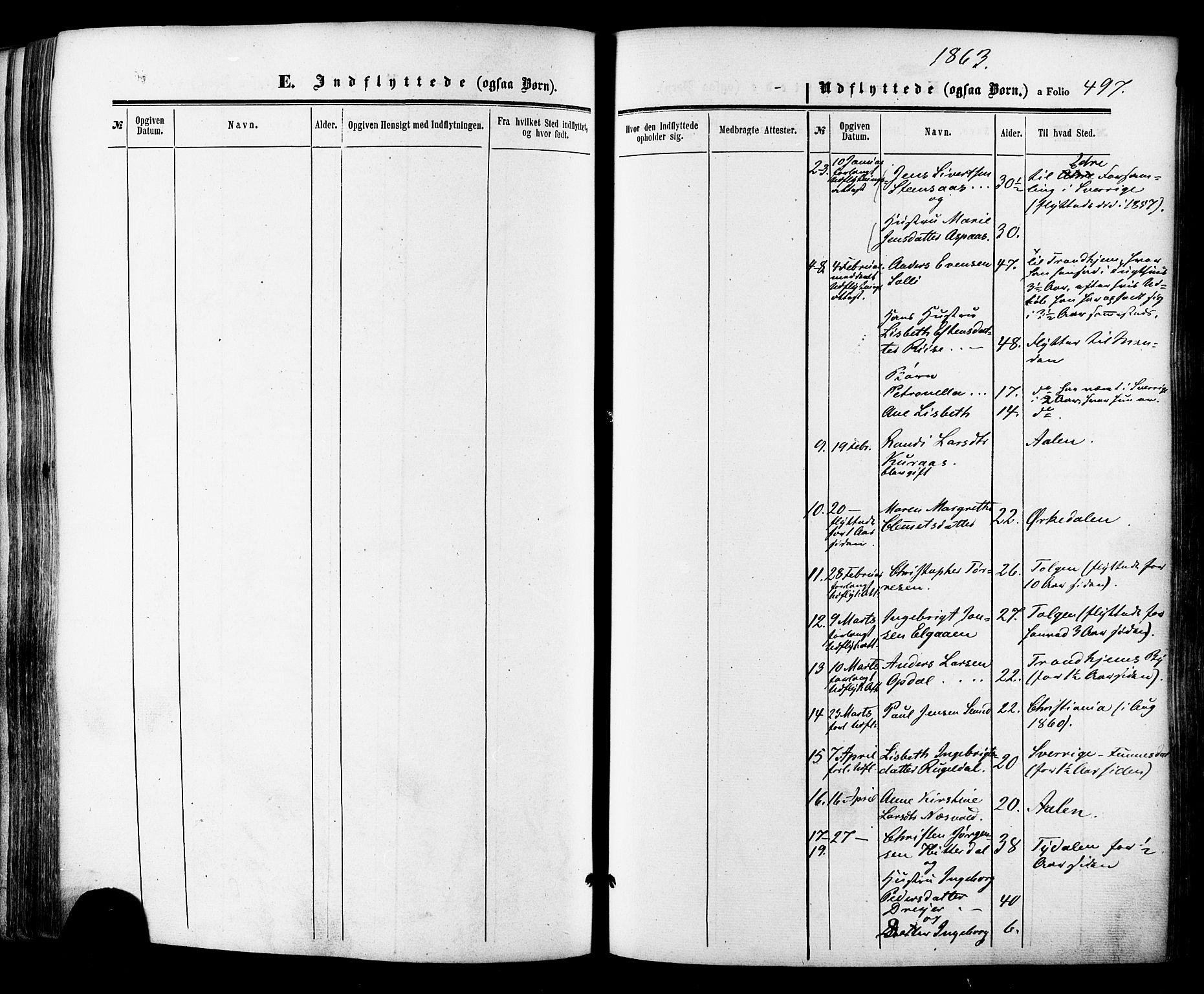 Ministerialprotokoller, klokkerbøker og fødselsregistre - Sør-Trøndelag, AV/SAT-A-1456/681/L0932: Parish register (official) no. 681A10, 1860-1878, p. 497