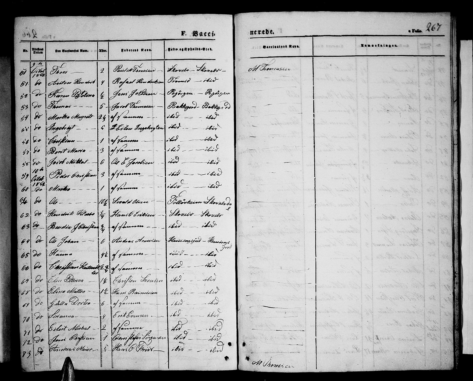 Tranøy sokneprestkontor, SATØ/S-1313/I/Ia/Iab/L0002klokker: Parish register (copy) no. 2, 1847-1860, p. 267