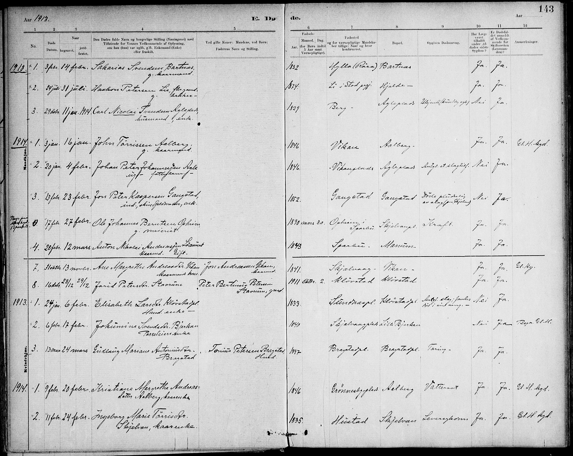 Ministerialprotokoller, klokkerbøker og fødselsregistre - Nord-Trøndelag, AV/SAT-A-1458/732/L0316: Parish register (official) no. 732A01, 1879-1921, p. 143