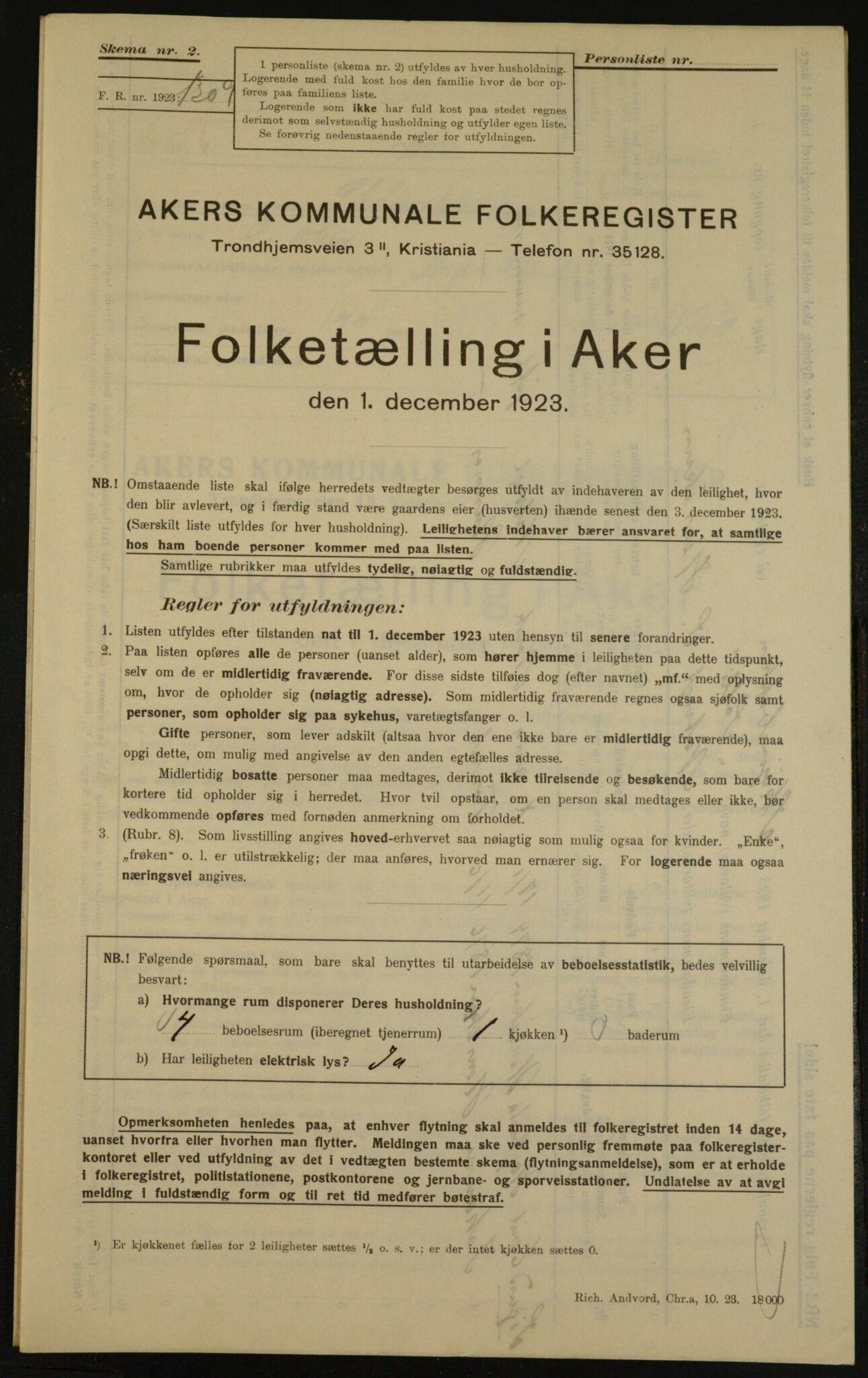 , Municipal Census 1923 for Aker, 1923, p. 30667