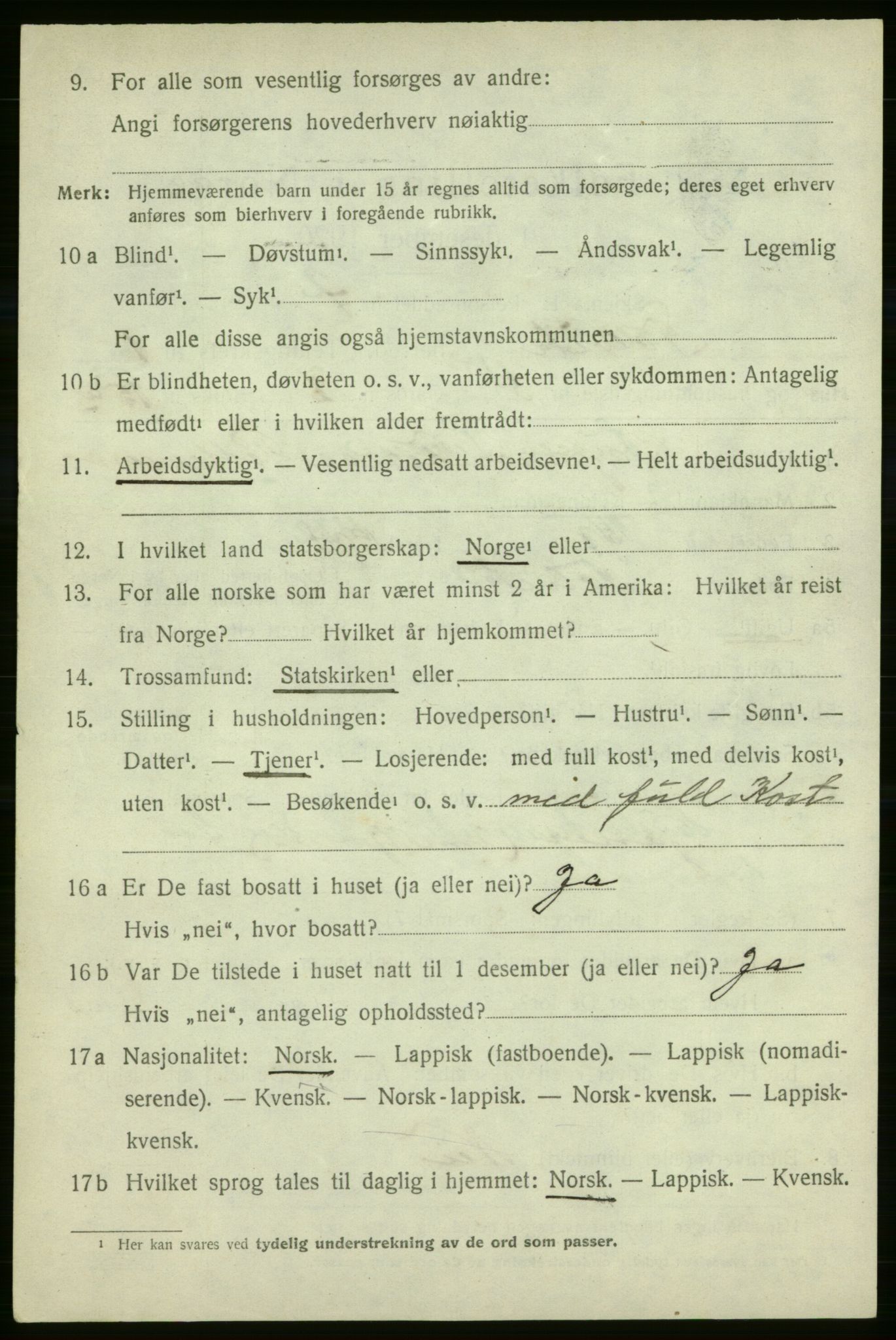 SATØ, 1920 census for Talvik, 1920, p. 1041