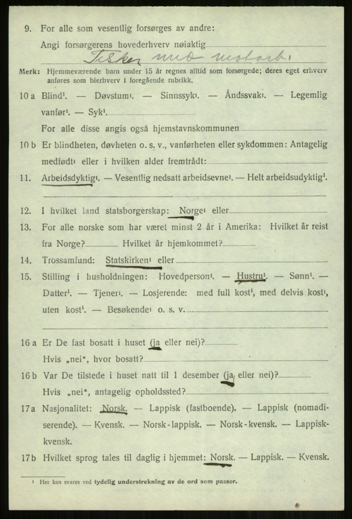 SATØ, 1920 census for Lyngen, 1920, p. 12992