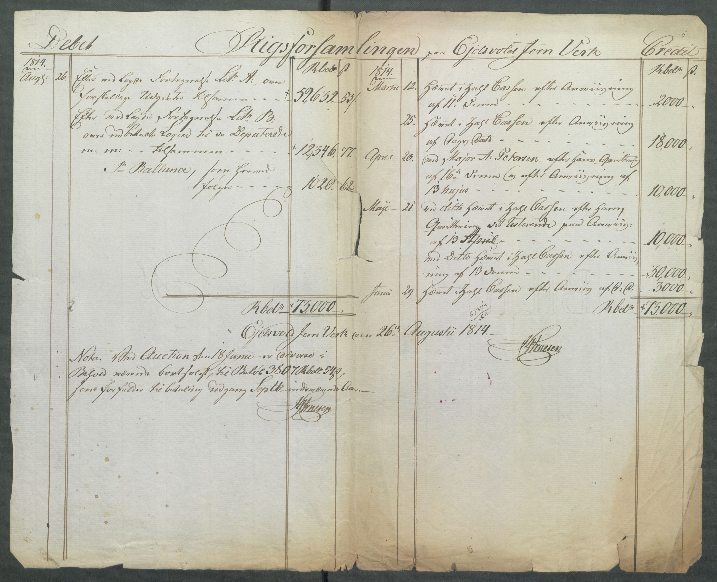 5. departement for finans-, handels- og tollfaget, RA/S-3893/C/Cb/L0014: Regninger fra Riksforsamlingens deputerede, 1814, p. 14