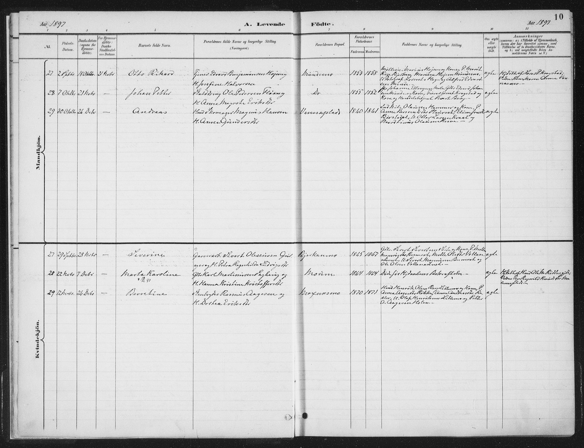Ministerialprotokoller, klokkerbøker og fødselsregistre - Nord-Trøndelag, SAT/A-1458/709/L0082: Parish register (official) no. 709A22, 1896-1916, p. 10