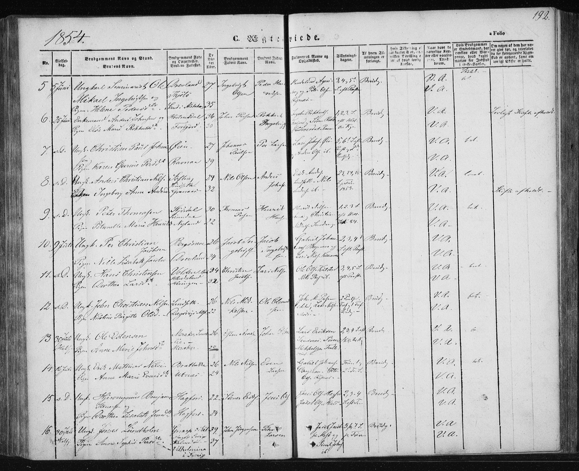 Ministerialprotokoller, klokkerbøker og fødselsregistre - Nordland, AV/SAT-A-1459/820/L0291: Parish register (official) no. 820A12, 1846-1854, p. 192