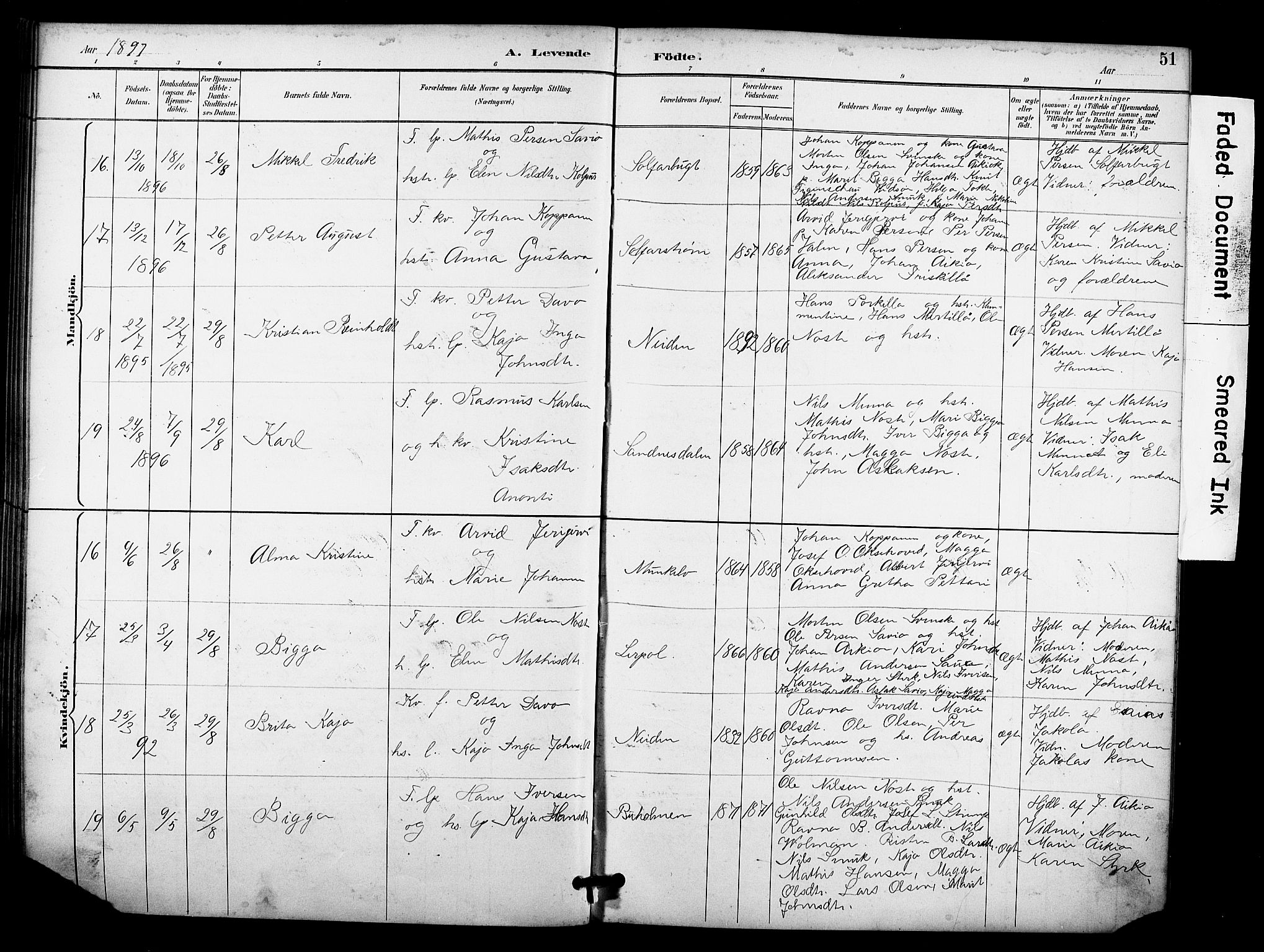 Sør-Varanger sokneprestkontor, AV/SATØ-S-1331/H/Hb/L0004klokker: Parish register (copy) no. 4, 1891-1912, p. 51