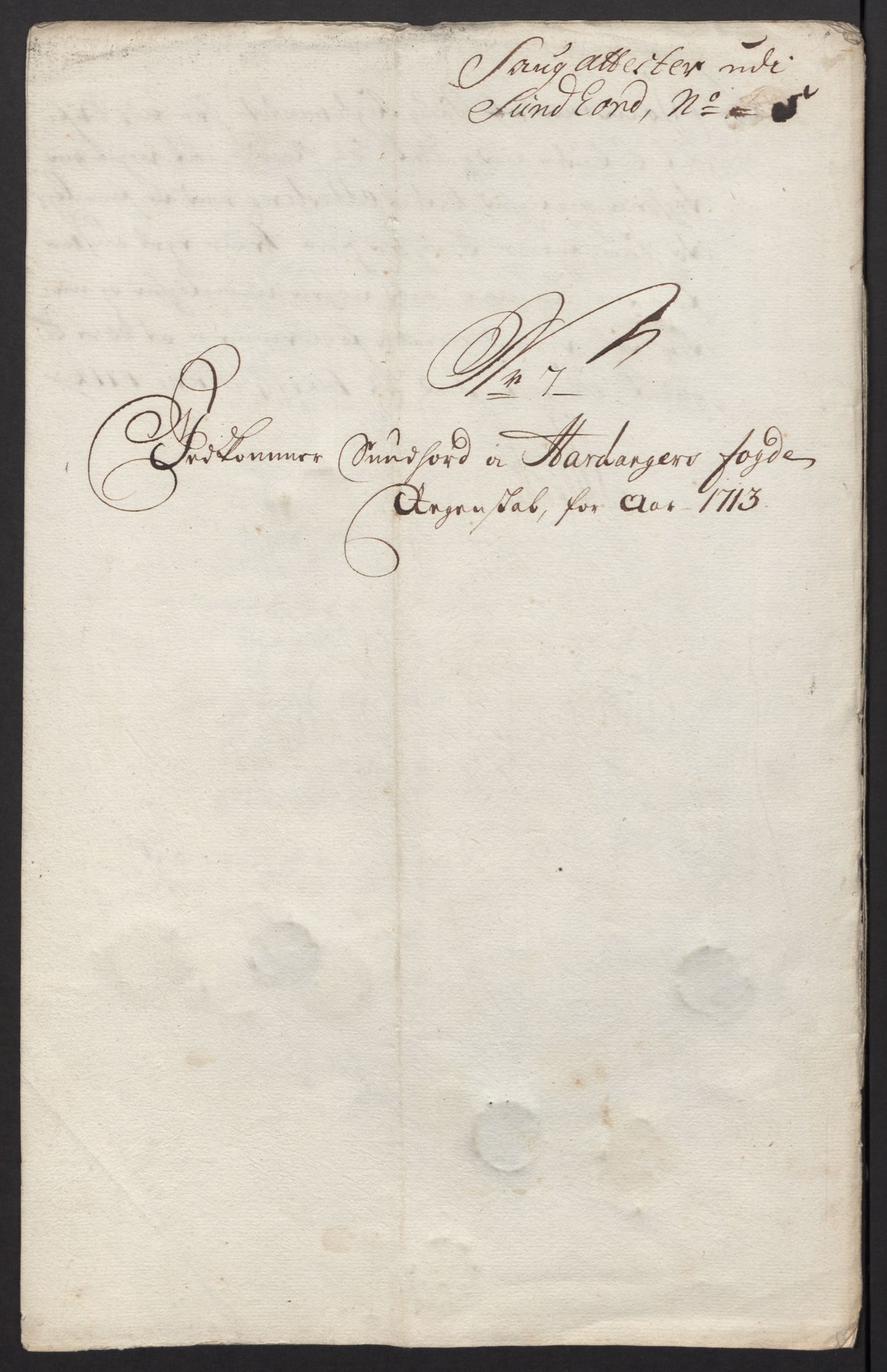 Rentekammeret inntil 1814, Reviderte regnskaper, Fogderegnskap, AV/RA-EA-4092/R48/L2989: Fogderegnskap Sunnhordland og Hardanger, 1713, p. 133