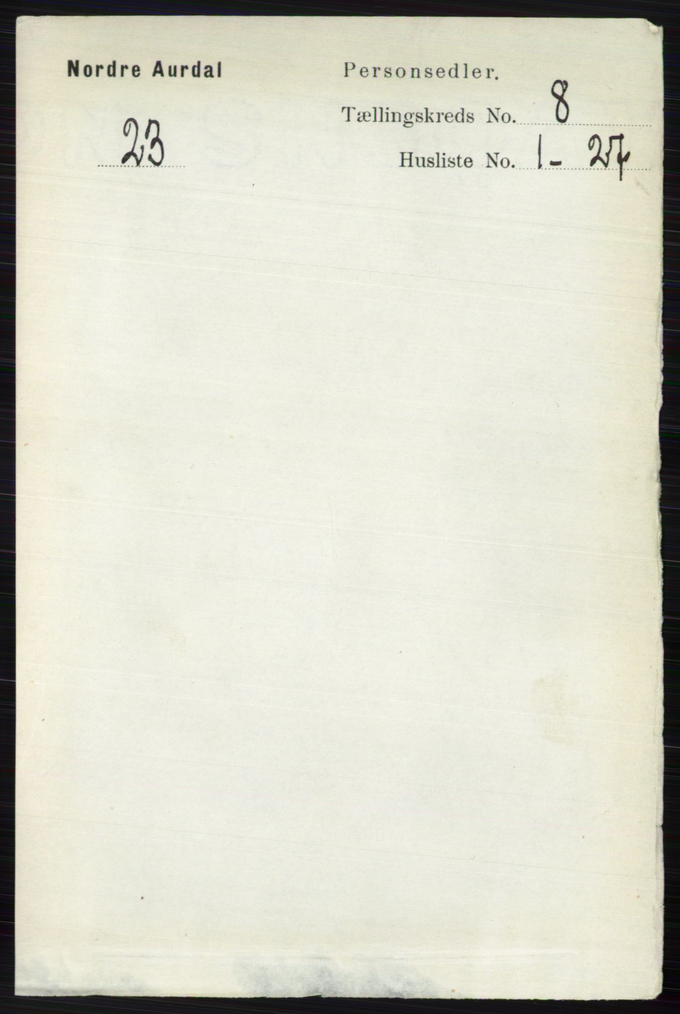 RA, 1891 census for 0542 Nord-Aurdal, 1891, p. 2798