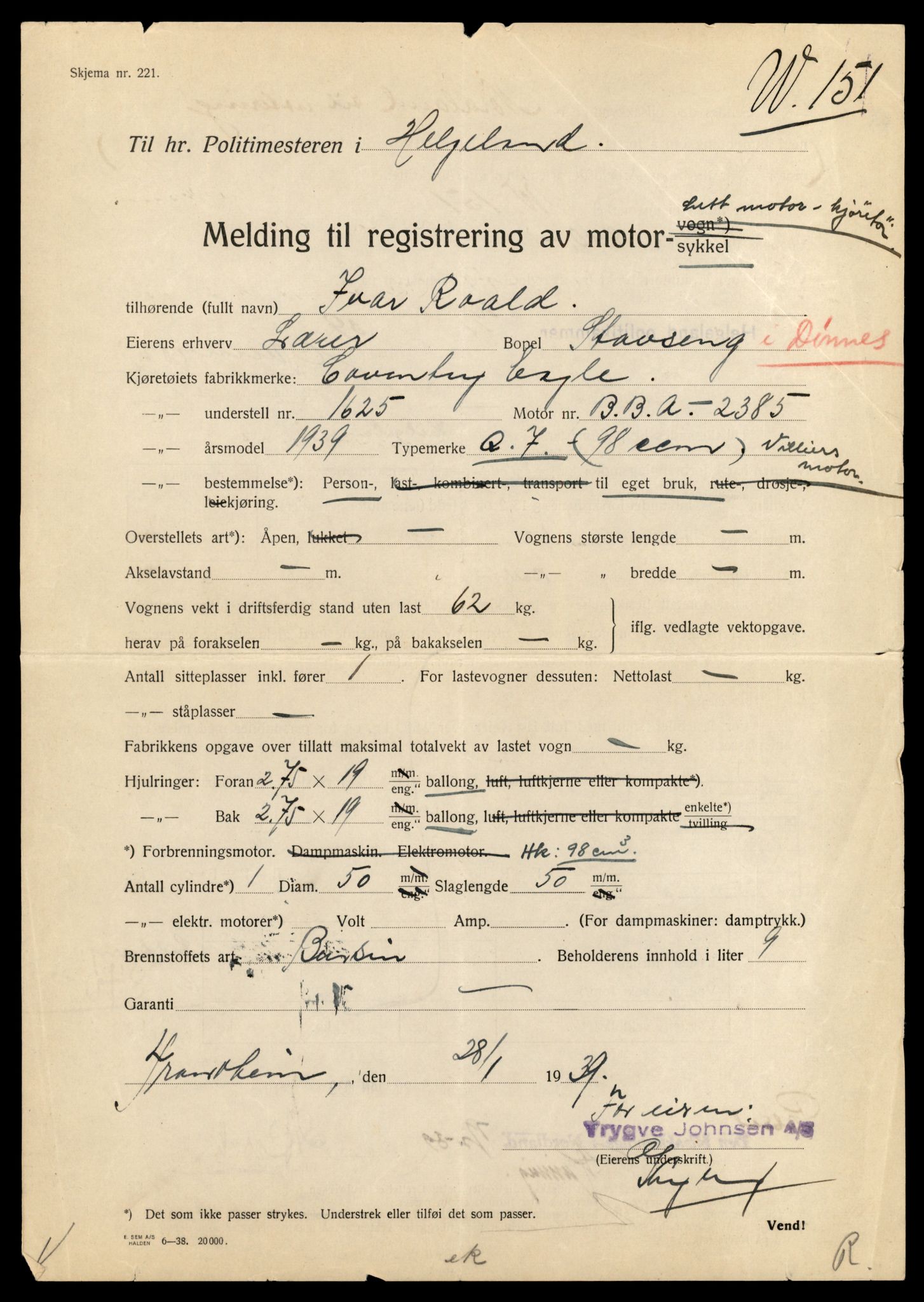 Møre og Romsdal vegkontor - Ålesund trafikkstasjon, AV/SAT-A-4099/F/Fe/L0037: Registreringskort for kjøretøy T 13031 - T 13179, 1927-1998, p. 2728