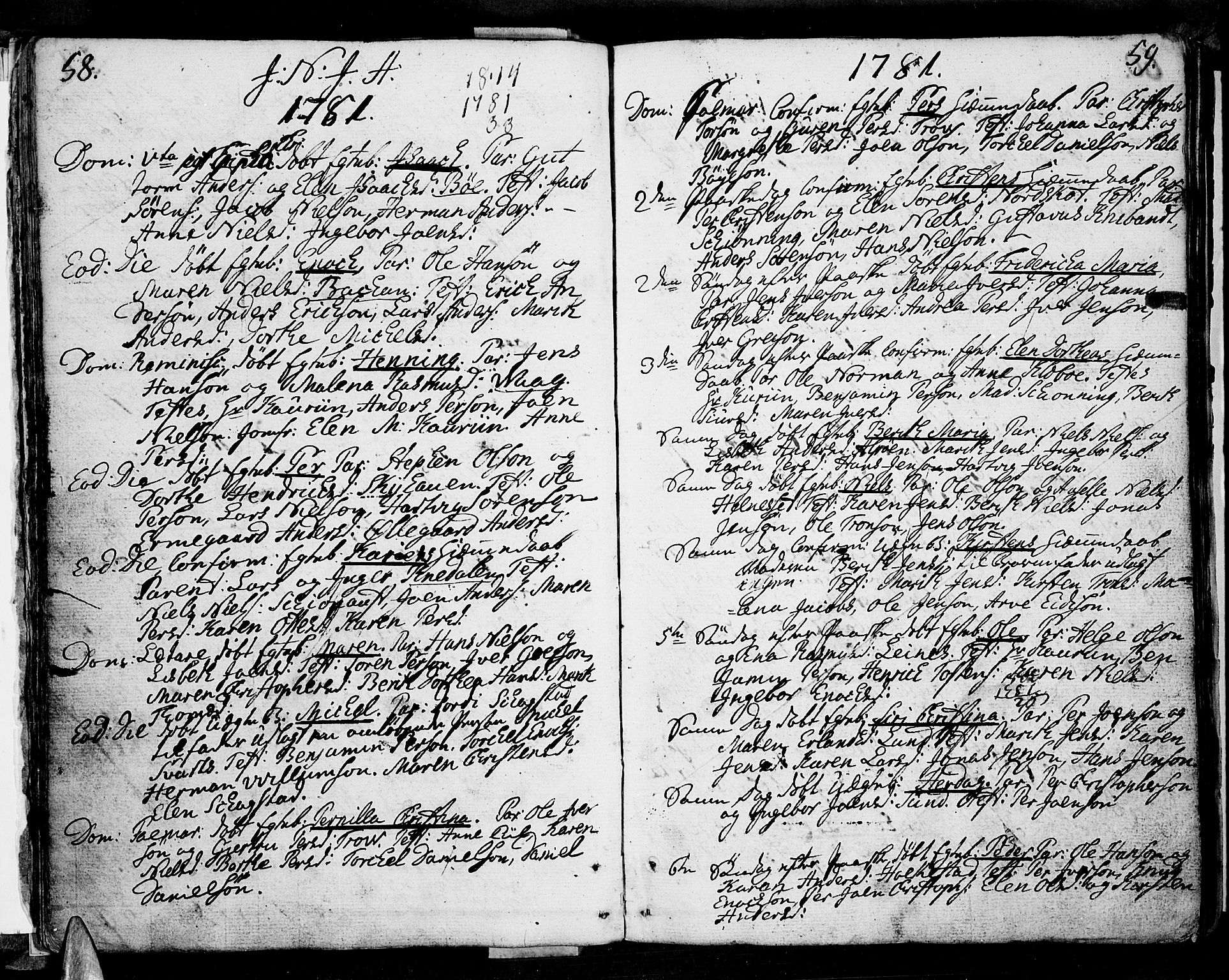Ministerialprotokoller, klokkerbøker og fødselsregistre - Nordland, AV/SAT-A-1459/855/L0796: Parish register (official) no. 855A04, 1776-1813, p. 58-59