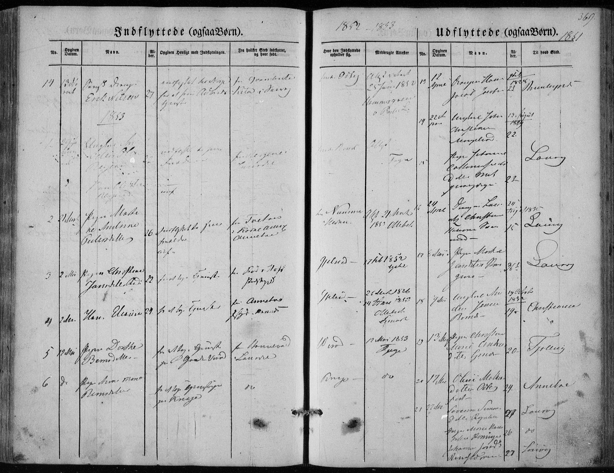 Hedrum kirkebøker, SAKO/A-344/F/Fa/L0006: Parish register (official) no. I 6, 1849-1857, p. 369