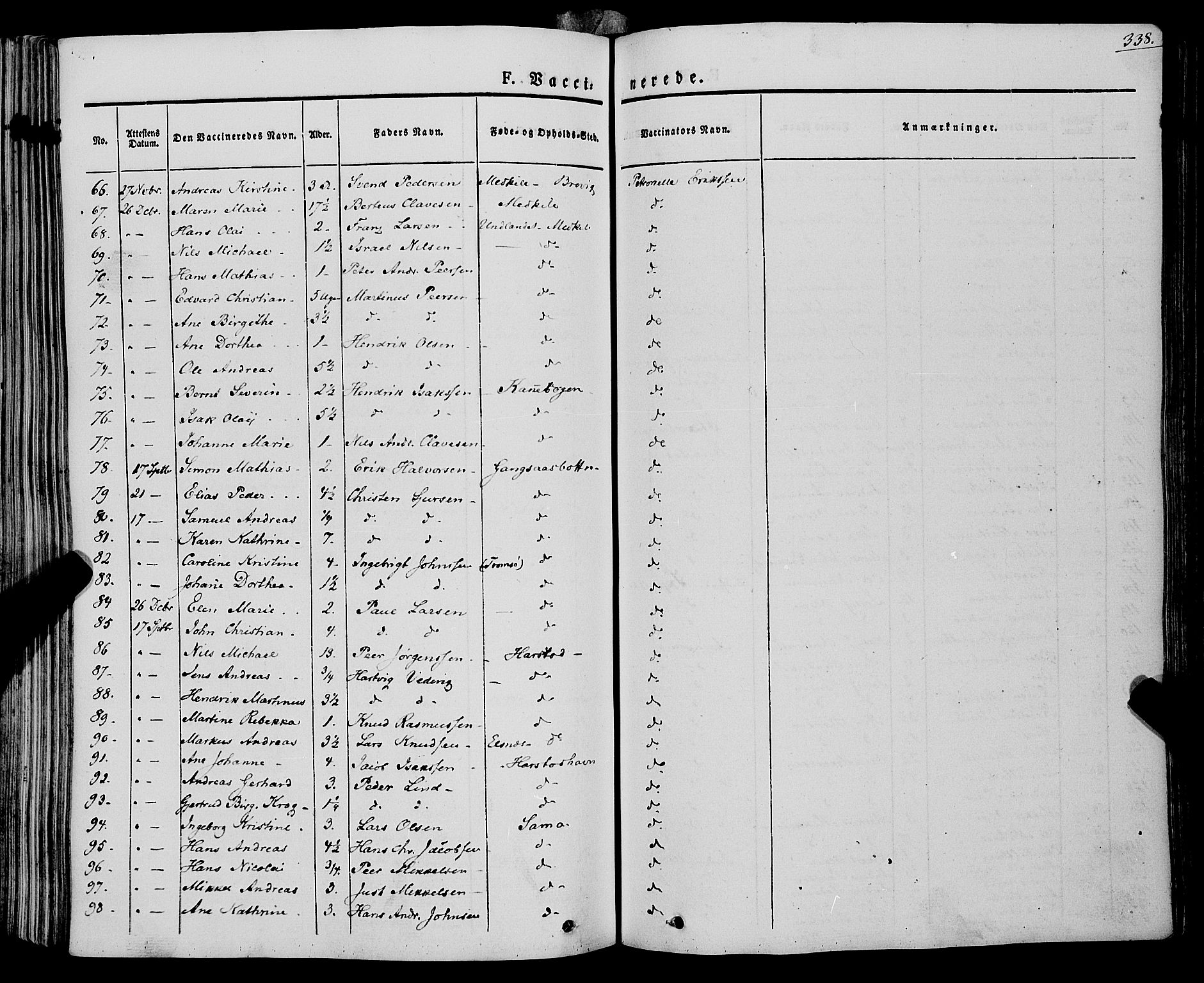 Trondenes sokneprestkontor, AV/SATØ-S-1319/H/Ha/L0009kirke: Parish register (official) no. 9, 1841-1852, p. 338