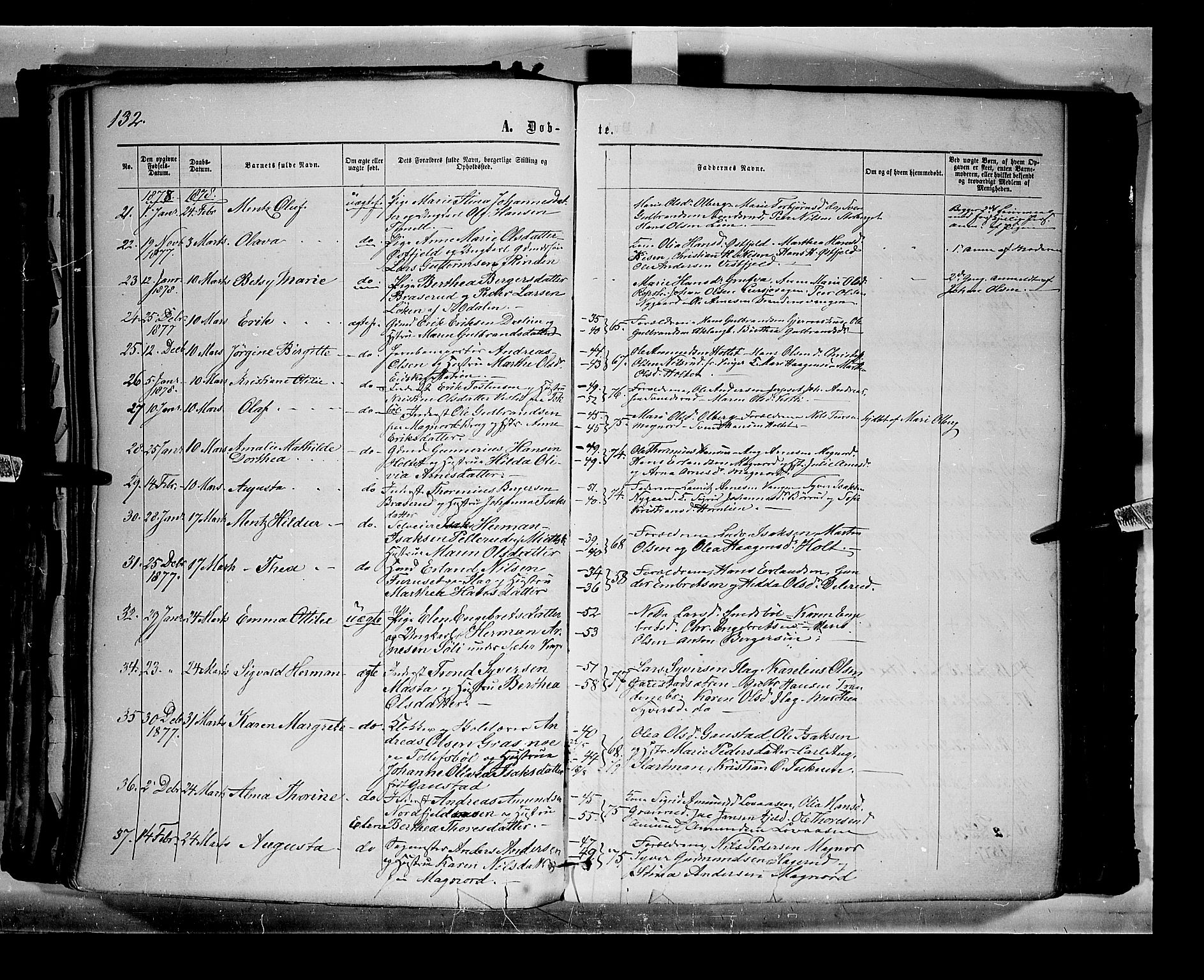 Eidskog prestekontor, AV/SAH-PREST-026/H/Ha/Haa/L0002: Parish register (official) no. 2, 1867-1878, p. 132