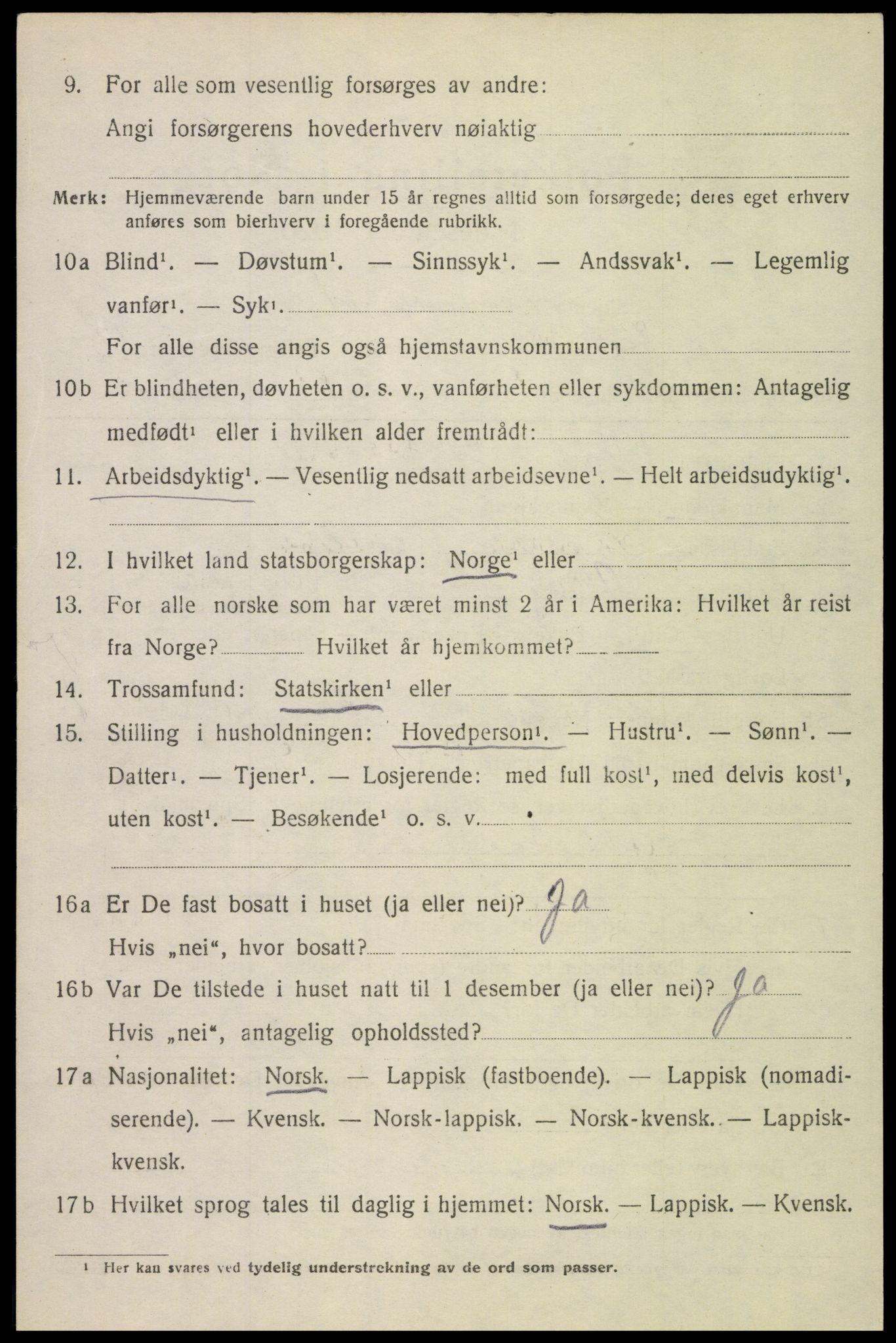 SAT, 1920 census for Hadsel, 1920, p. 9083