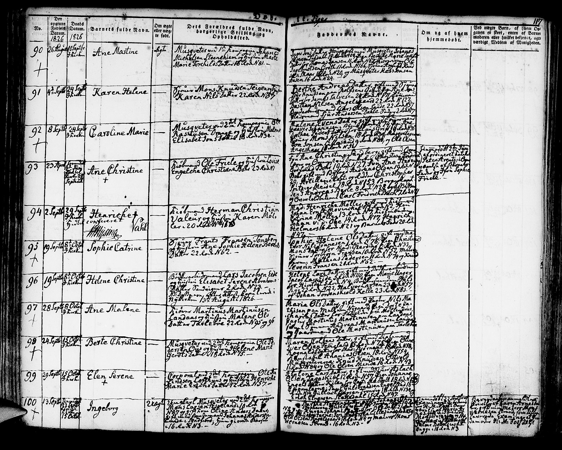 Korskirken sokneprestembete, AV/SAB-A-76101/H/Hab: Parish register (copy) no. A 3, 1821-1831, p. 117