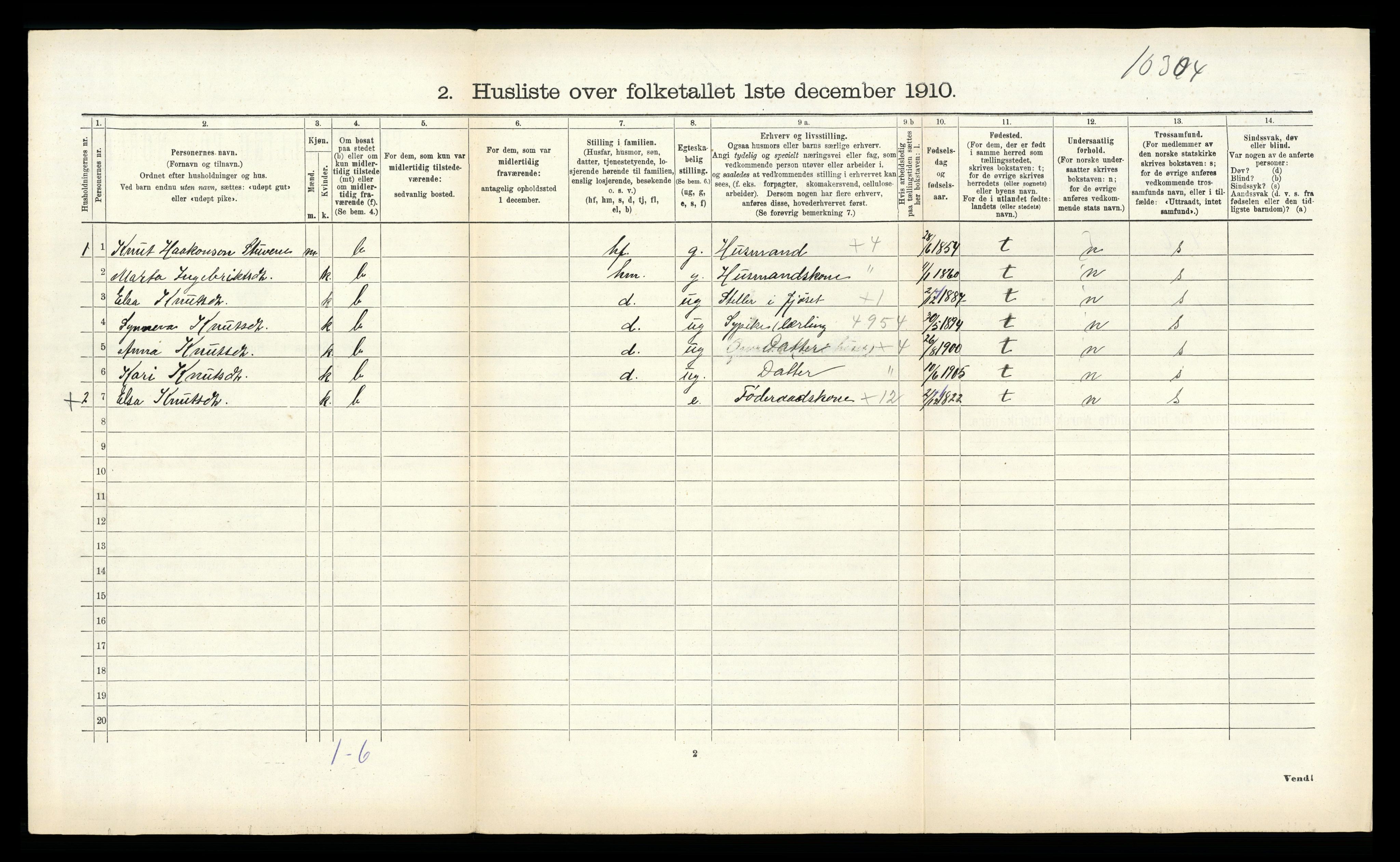 RA, 1910 census for Lærdal, 1910, p. 709