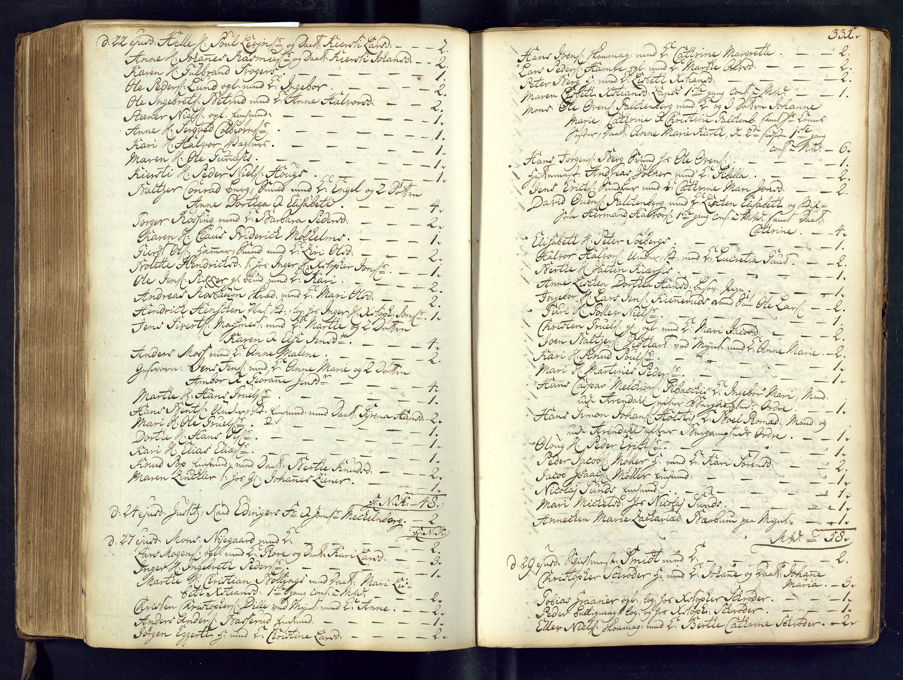 Kongsberg kirkebøker, SAKO/A-22/M/Ma/L0002: Communicants register no. 2, 1739-1745, p. 331