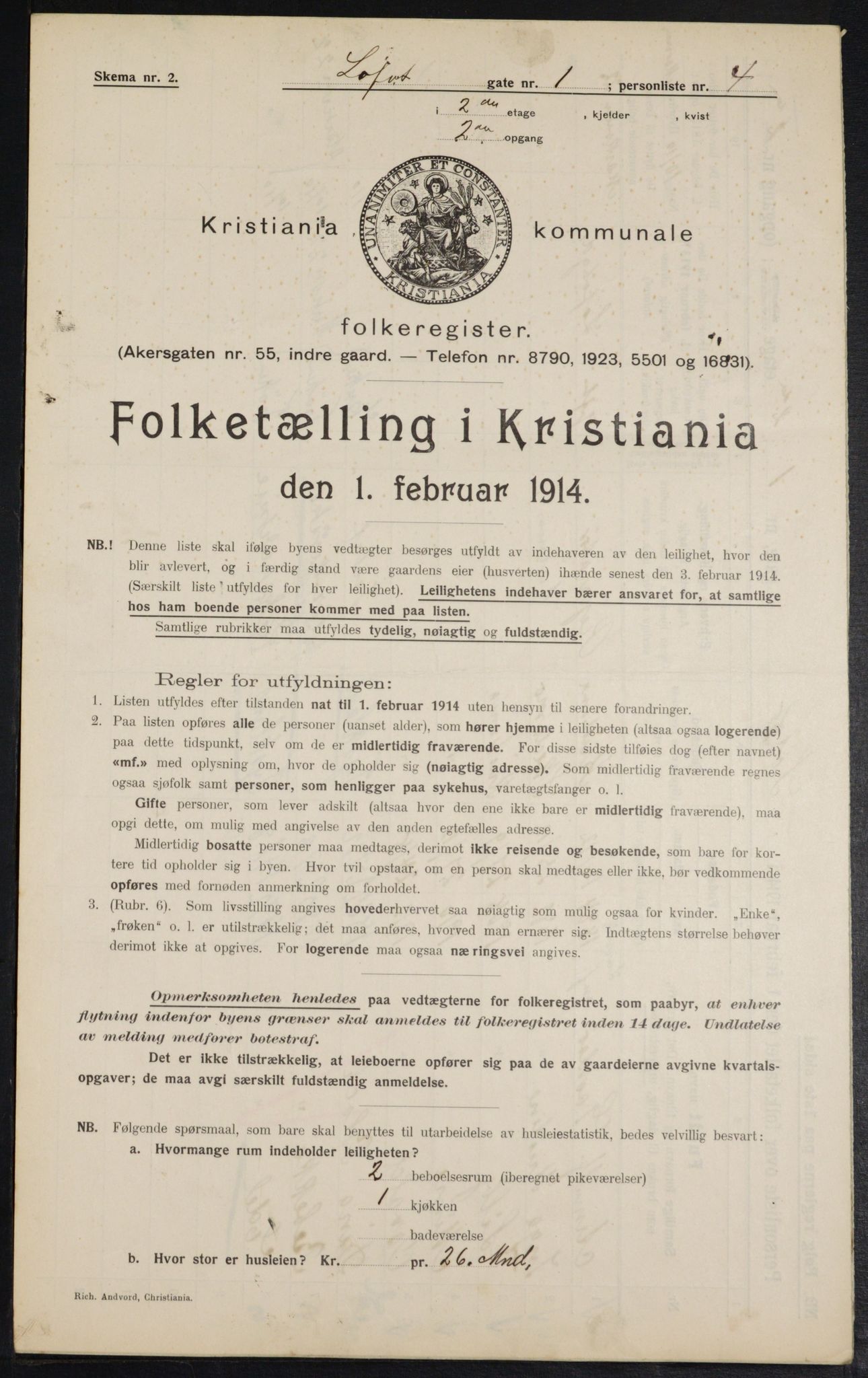 OBA, Municipal Census 1914 for Kristiania, 1914, p. 58294