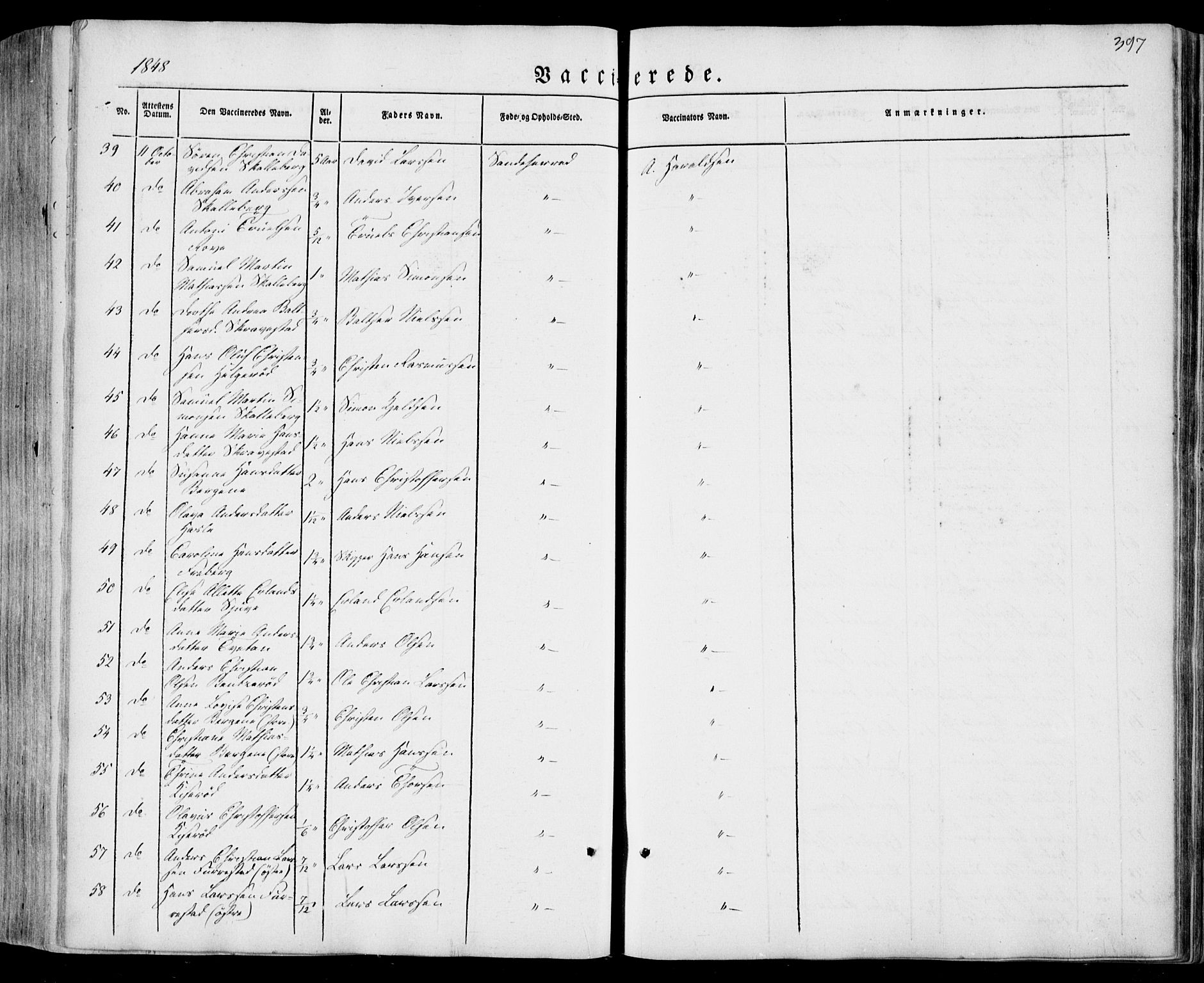 Sandar kirkebøker, AV/SAKO-A-243/F/Fa/L0006: Parish register (official) no. 6, 1847-1860, p. 397